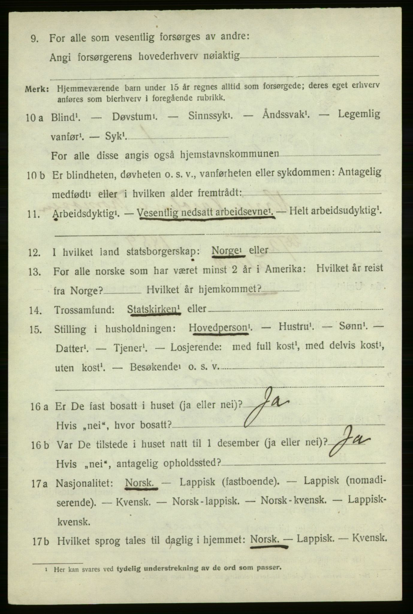 SATØ, 1920 census for Talvik, 1920, p. 3289