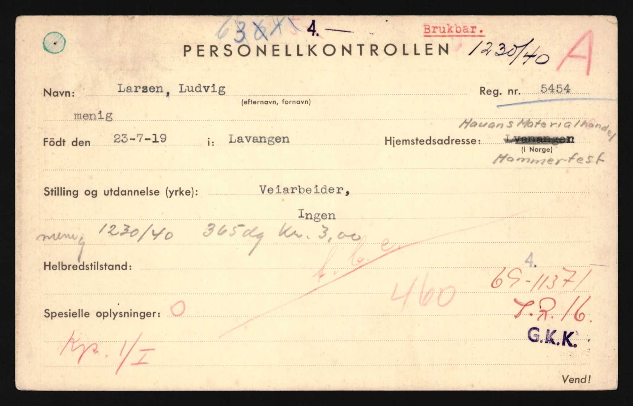 Forsvaret, Troms infanteriregiment nr. 16, AV/RA-RAFA-3146/P/Pa/L0024/0001: Rulleblad / Rulleblad for regimentets menige mannskaper, årsklasse 1940, 1940, p. 104