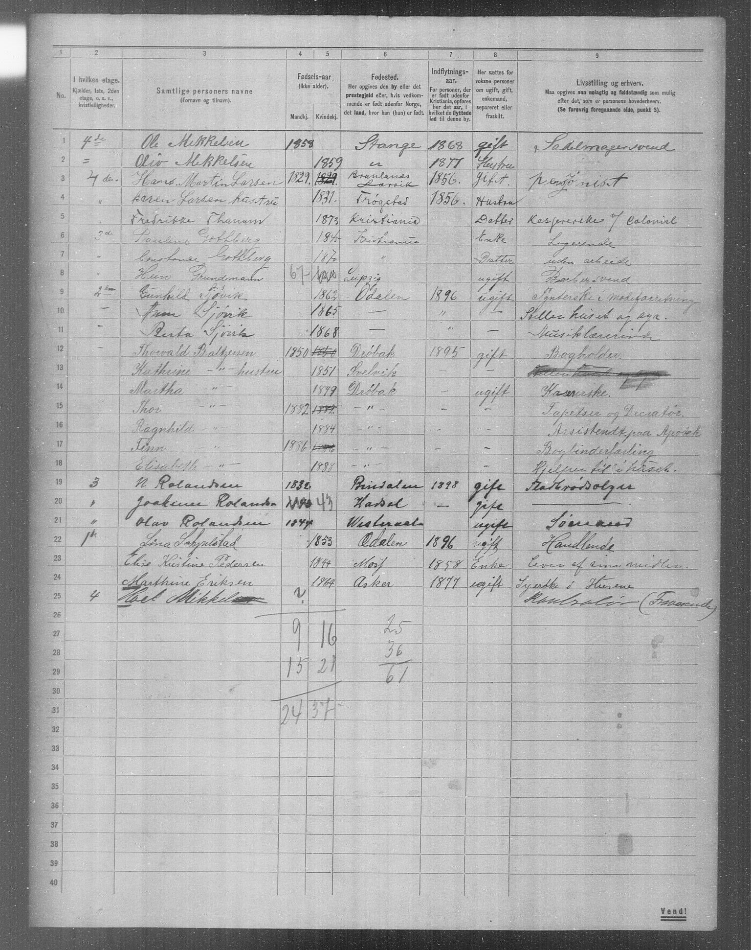 OBA, Municipal Census 1904 for Kristiania, 1904, p. 11446