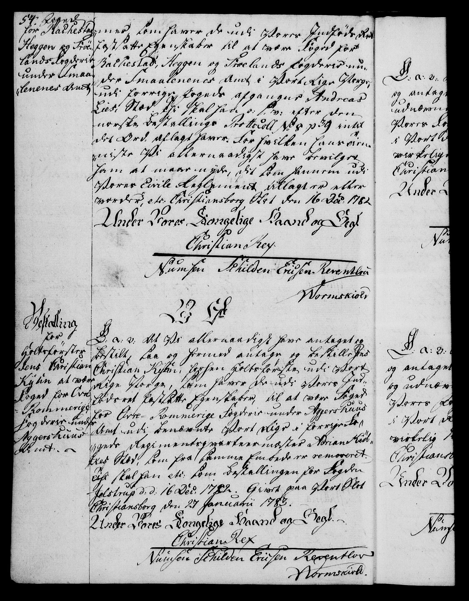 Rentekammeret, Kammerkanselliet, RA/EA-3111/G/Gg/Gge/L0006: Norsk bestallingsprotokoll med register (merket RK 53.30), 1773-1814, p. 54