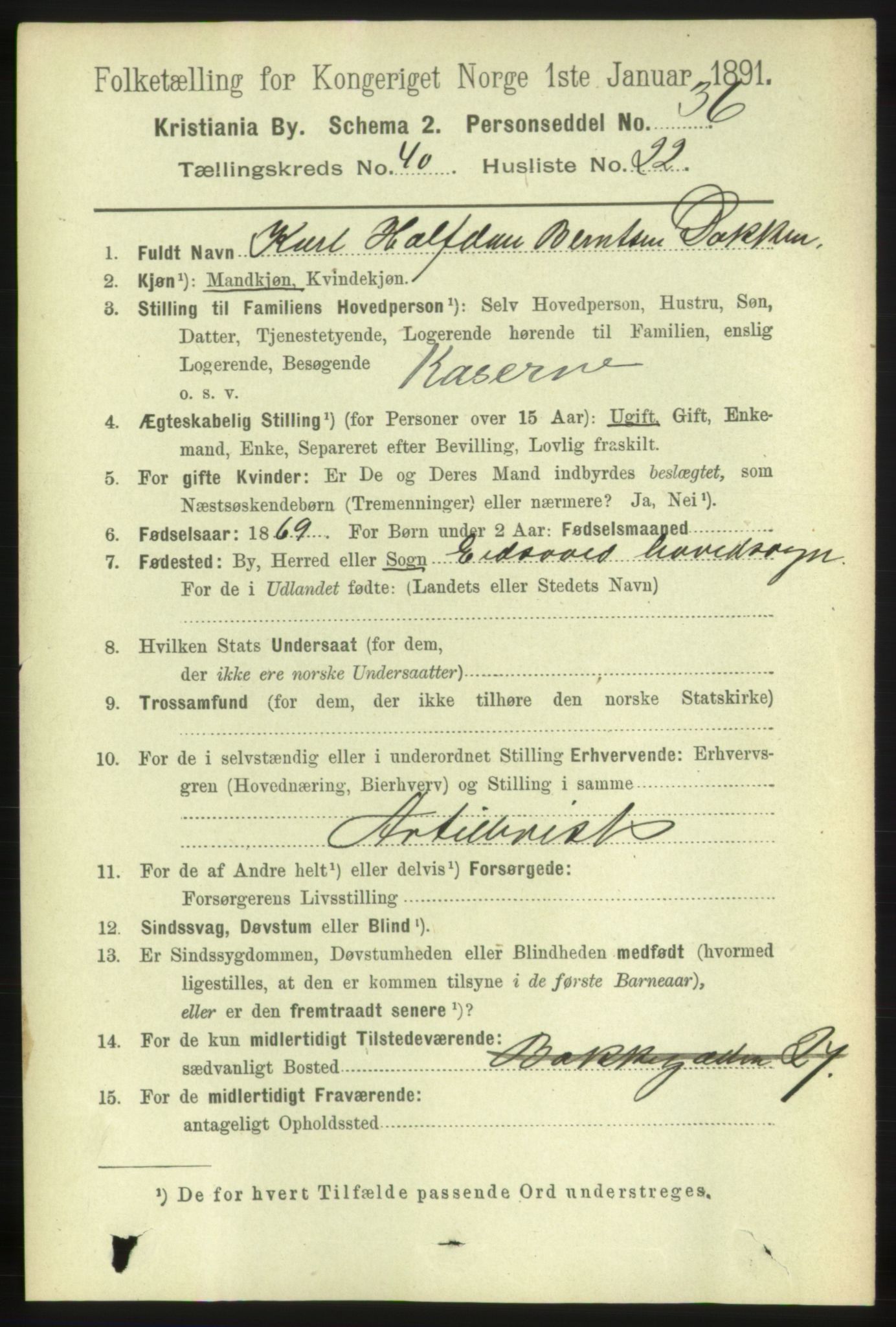 RA, 1891 census for 0301 Kristiania, 1891, p. 23646