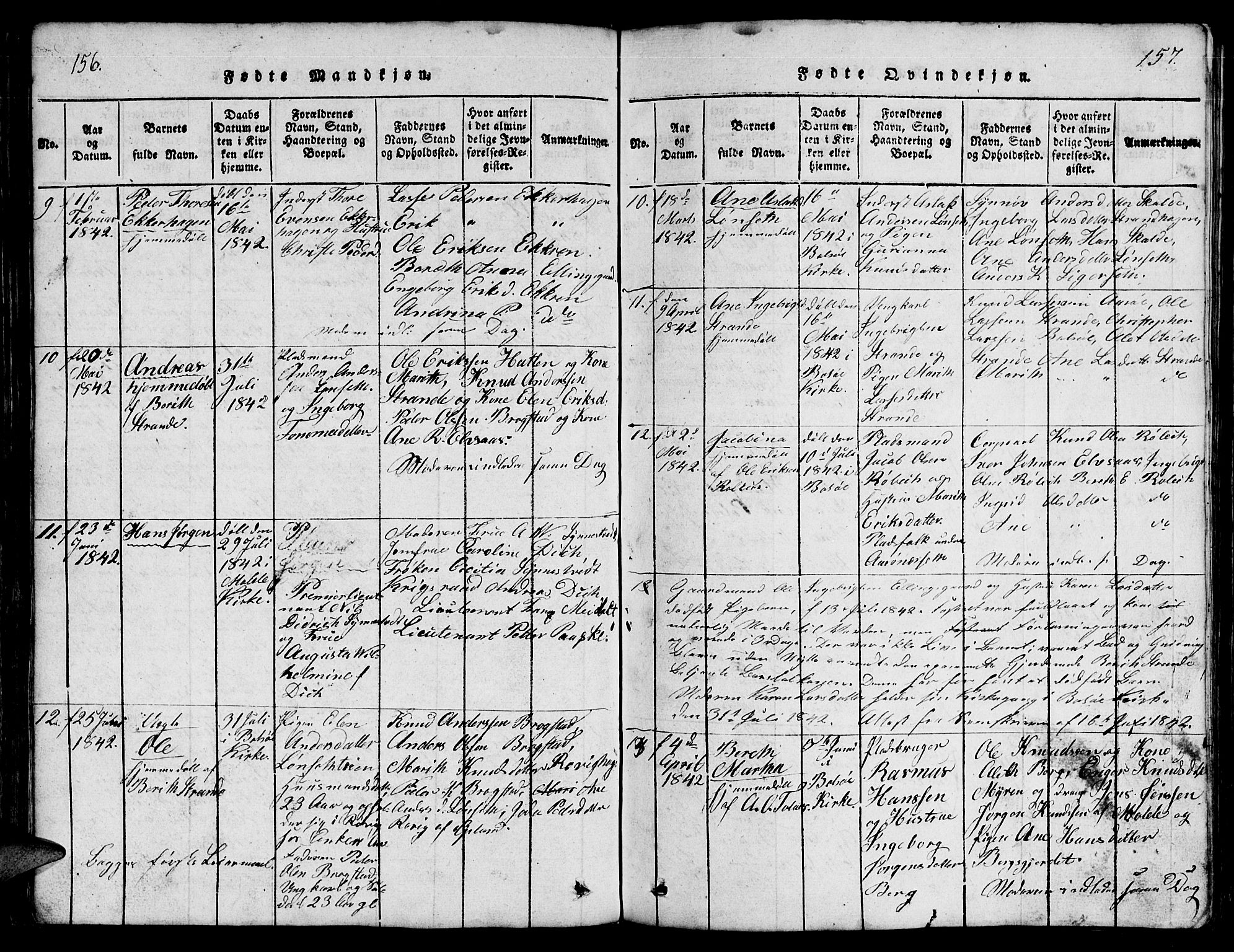 Ministerialprotokoller, klokkerbøker og fødselsregistre - Møre og Romsdal, AV/SAT-A-1454/555/L0665: Parish register (copy) no. 555C01, 1818-1868, p. 156-157