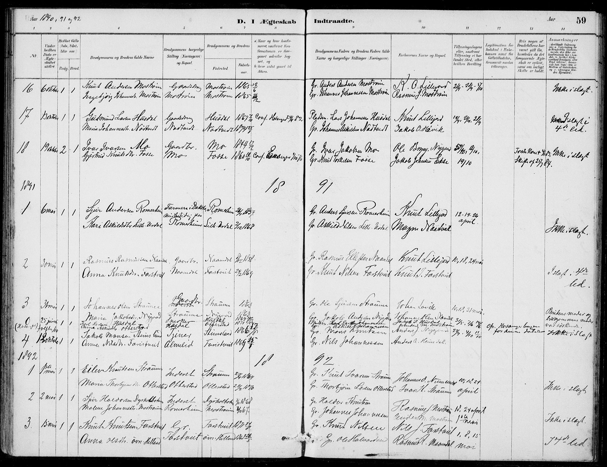 Hosanger sokneprestembete, SAB/A-75801/H/Haa: Parish register (official) no. C  1, 1880-1900, p. 59