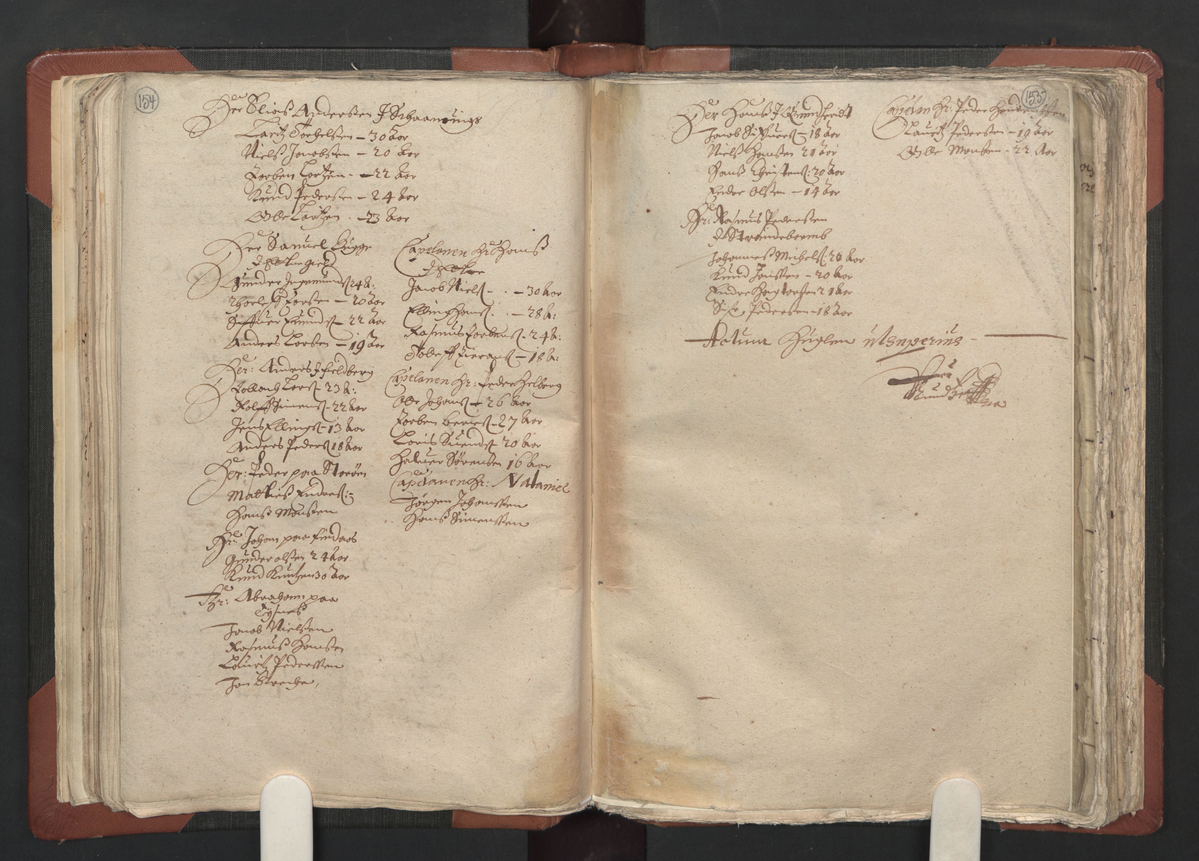 RA, Bailiff's Census 1664-1666, no. 13: Nordhordland fogderi and Sunnhordland fogderi, 1665, p. 154-155