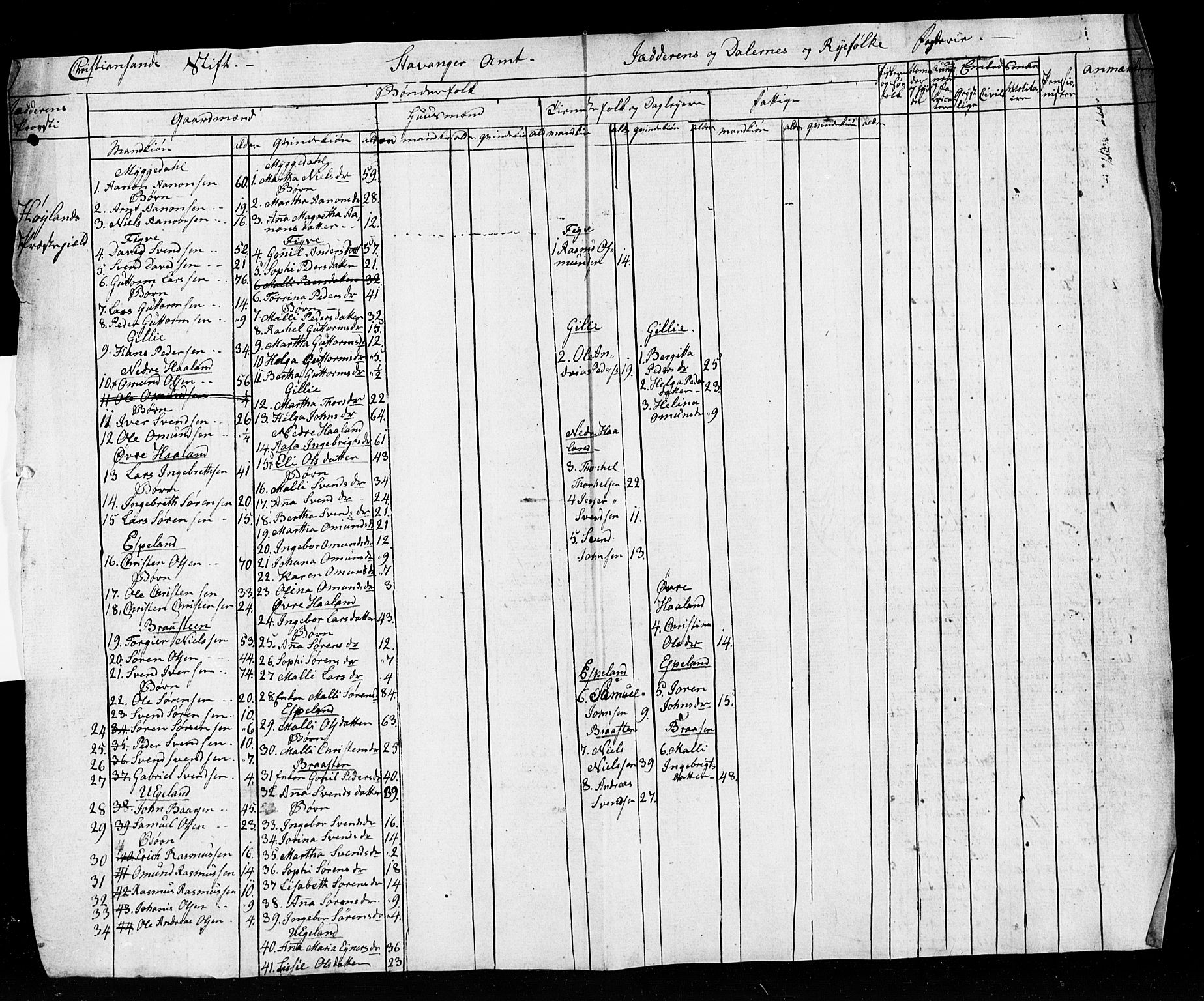 SAST, Census 1815 for Høyland, 1815, p. 8