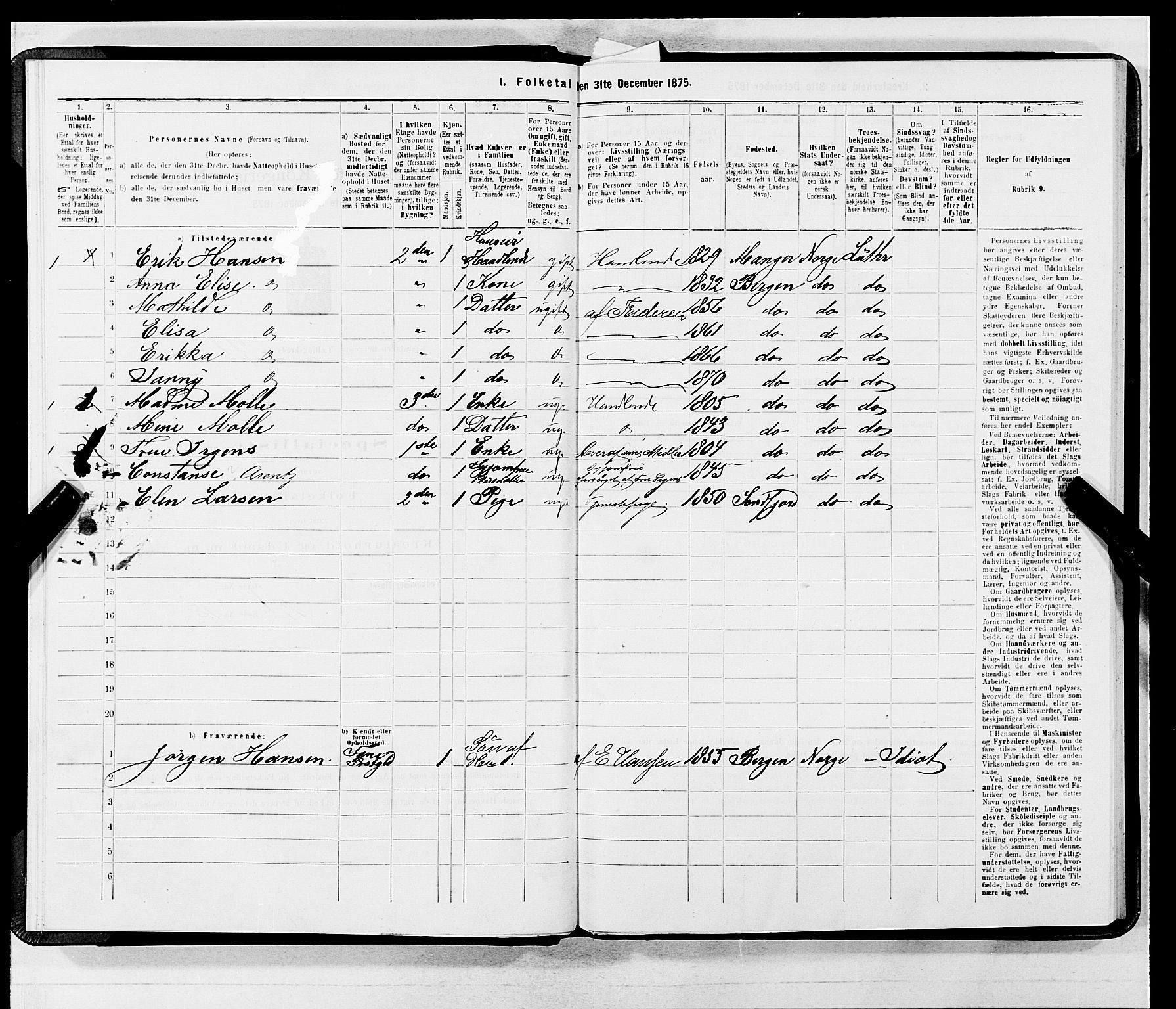 SAB, 1875 census for 1301 Bergen, 1875, p. 3769