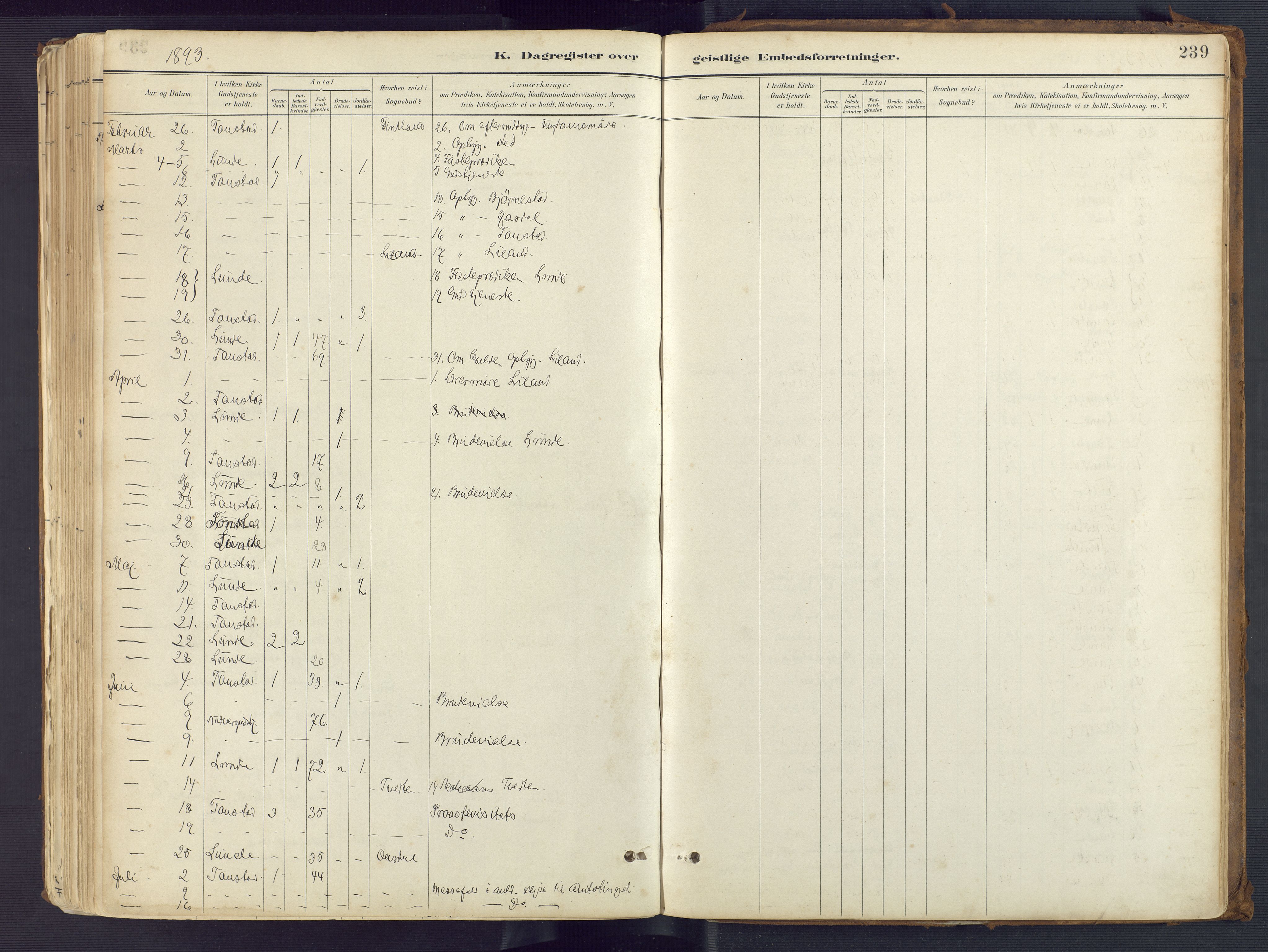 Sirdal sokneprestkontor, AV/SAK-1111-0036/F/Fa/Fab/L0004: Parish register (official) no. A 4, 1887-1919, p. 239