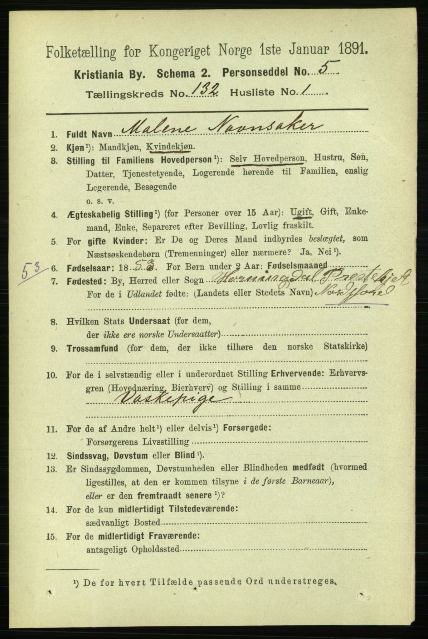 RA, 1891 census for 0301 Kristiania, 1891, p. 71566