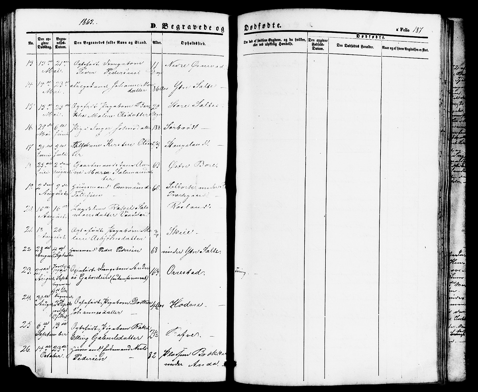 Klepp sokneprestkontor, AV/SAST-A-101803/001/3/30BB/L0002: Parish register (copy) no. B 2, 1860-1875, p. 187