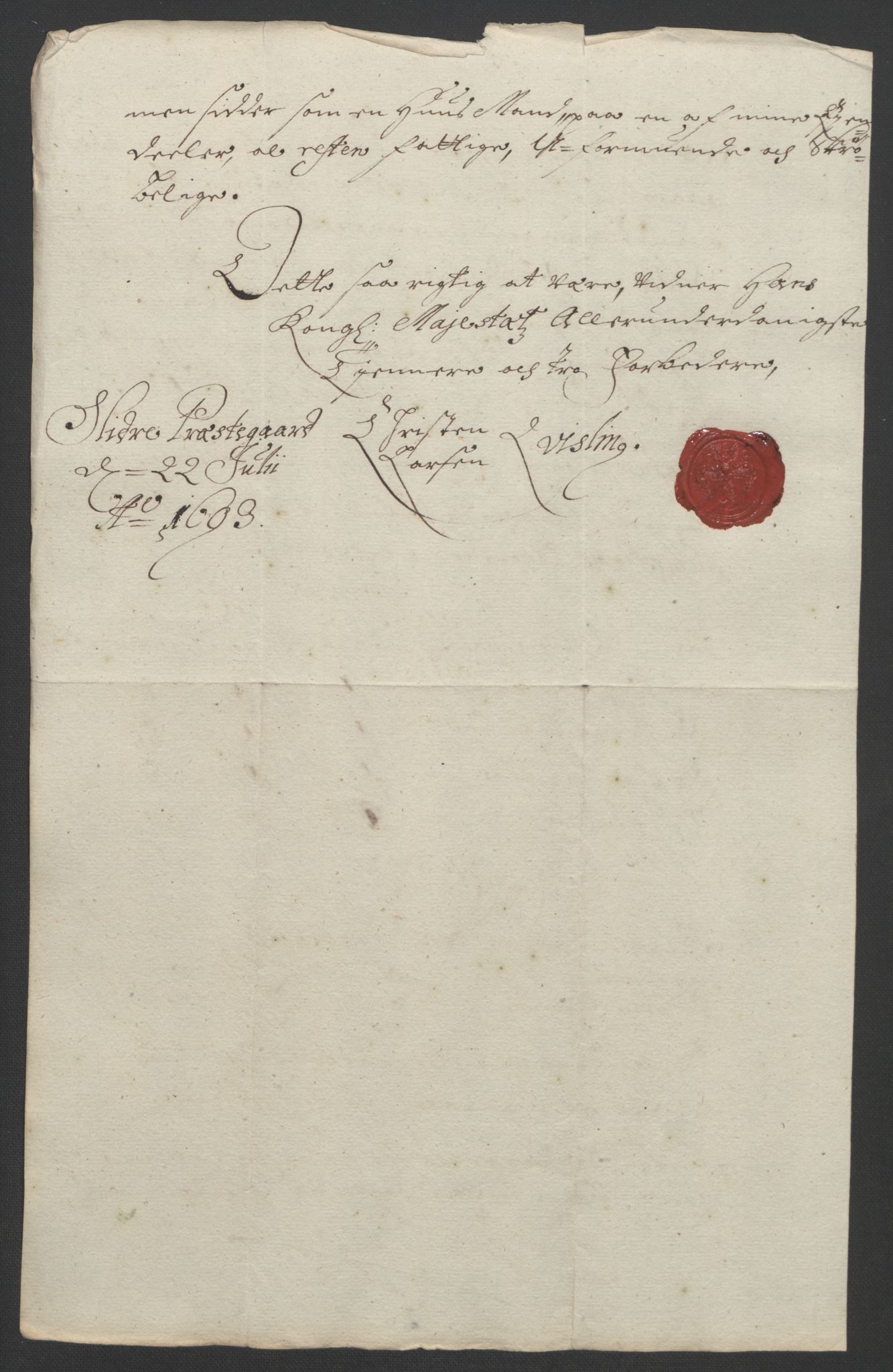 Rentekammeret inntil 1814, Reviderte regnskaper, Fogderegnskap, AV/RA-EA-4092/R18/L1292: Fogderegnskap Hadeland, Toten og Valdres, 1693-1694, p. 143