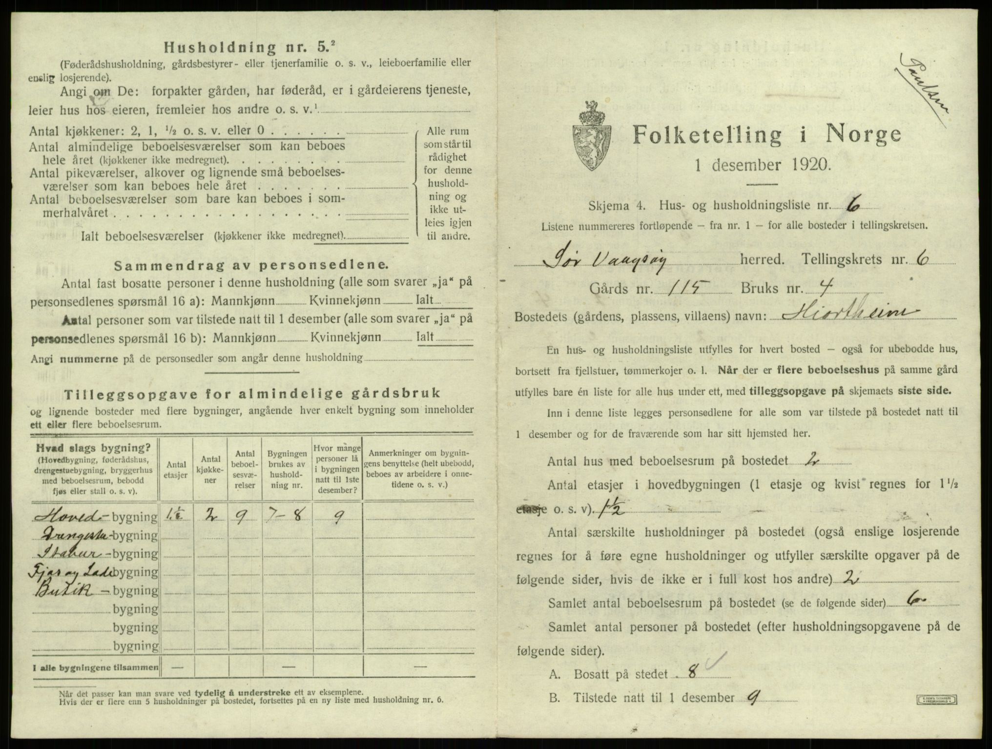 SAB, 1920 census for Sør-Vågsøy, 1920, p. 386