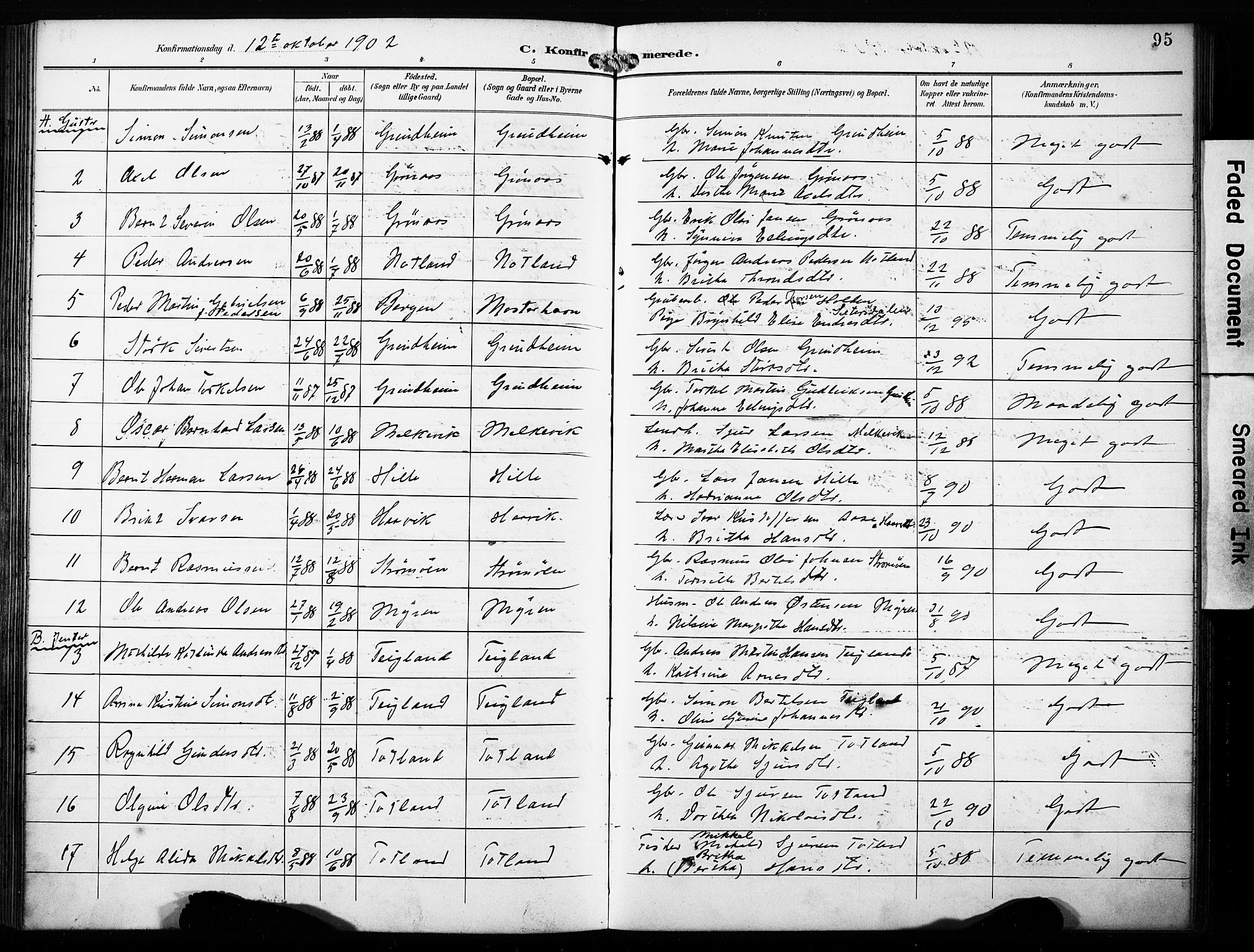 Finnås sokneprestembete, SAB/A-99925/H/Ha/Haa/Haab/L0002: Parish register (official) no. B 2, 1895-1906, p. 95