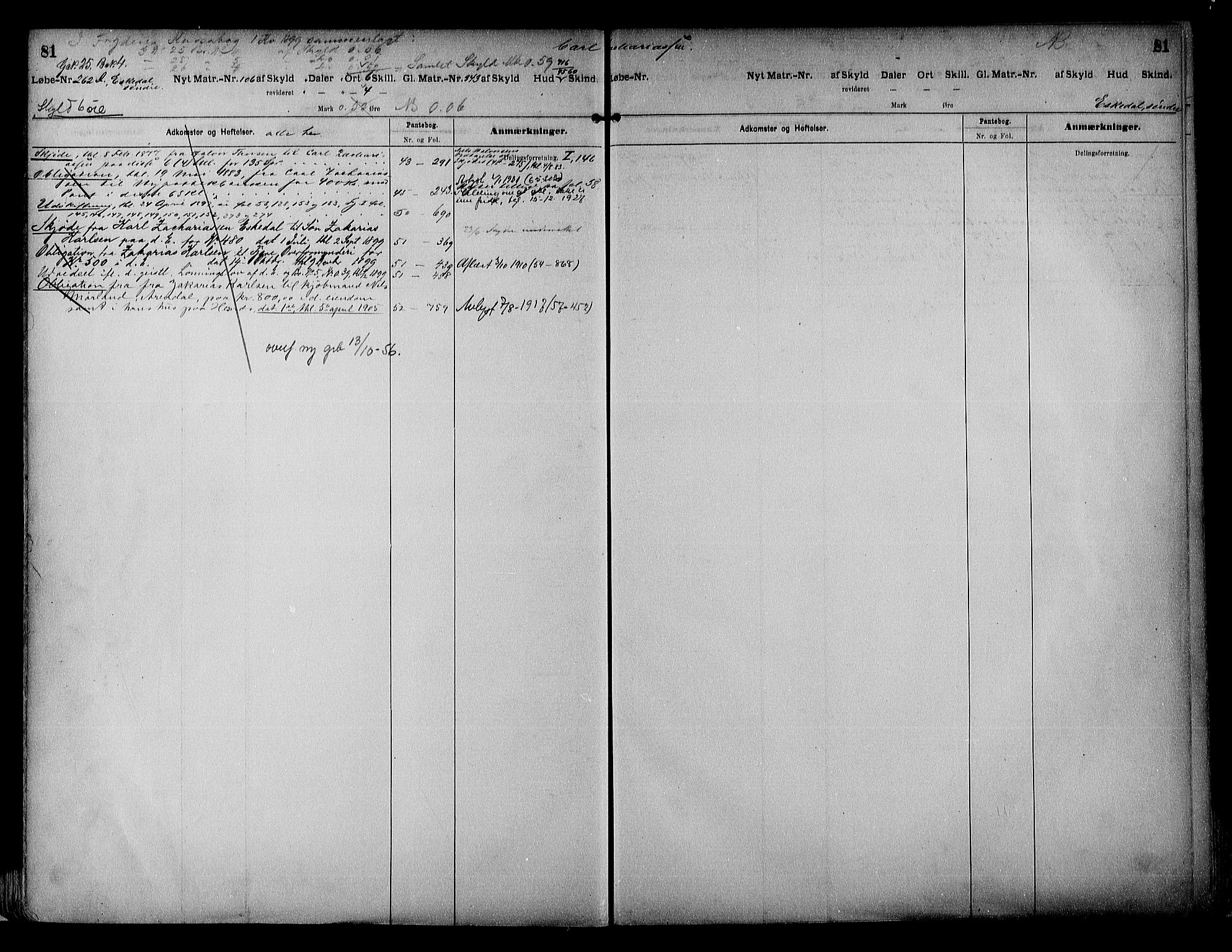 Vestre Nedenes/Sand sorenskriveri, SAK/1221-0010/G/Ga/L0017: Mortgage register no. 13a, 1872-1956, p. 81