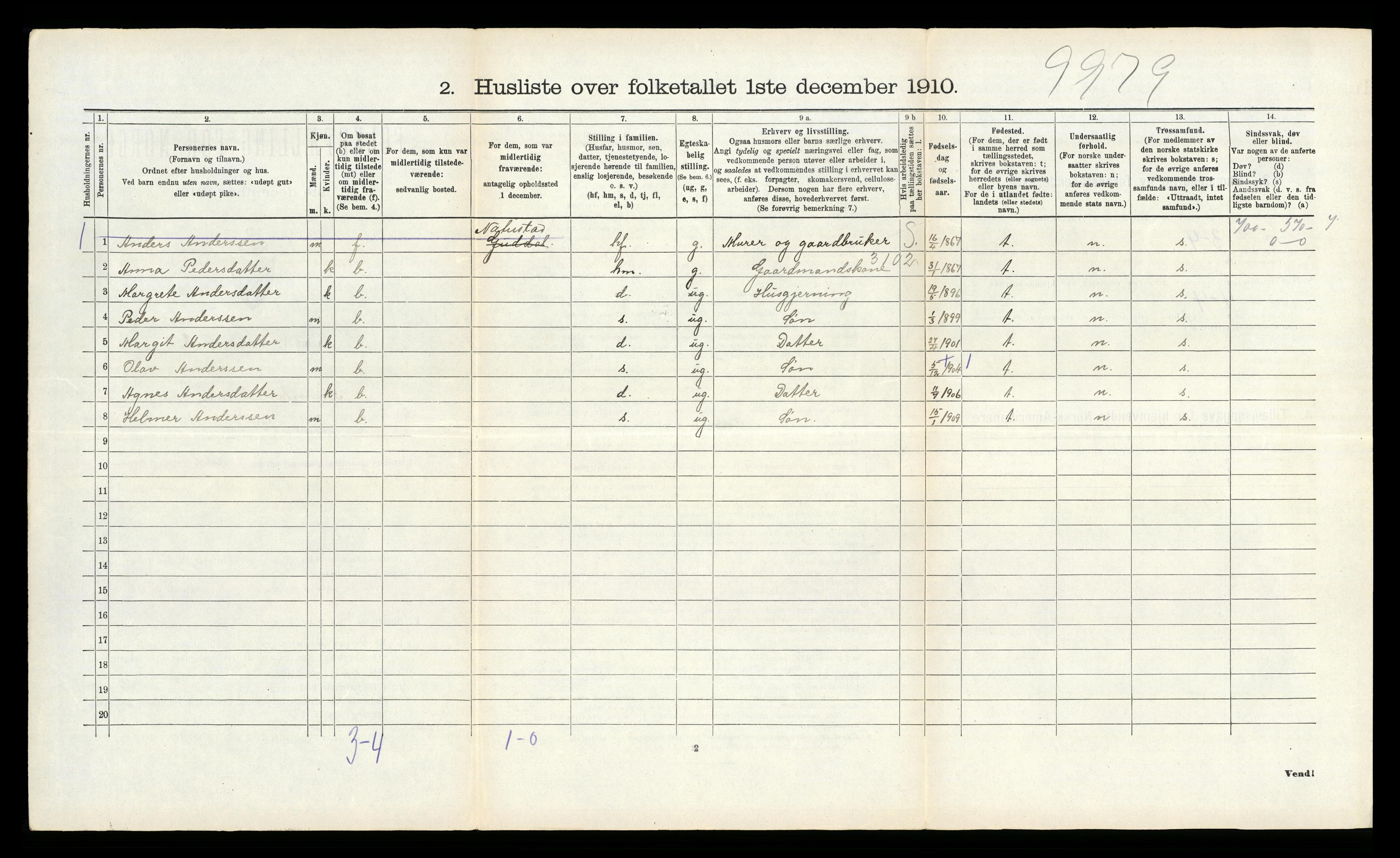 RA, 1910 census for Kvinnherad, 1910, p. 1350