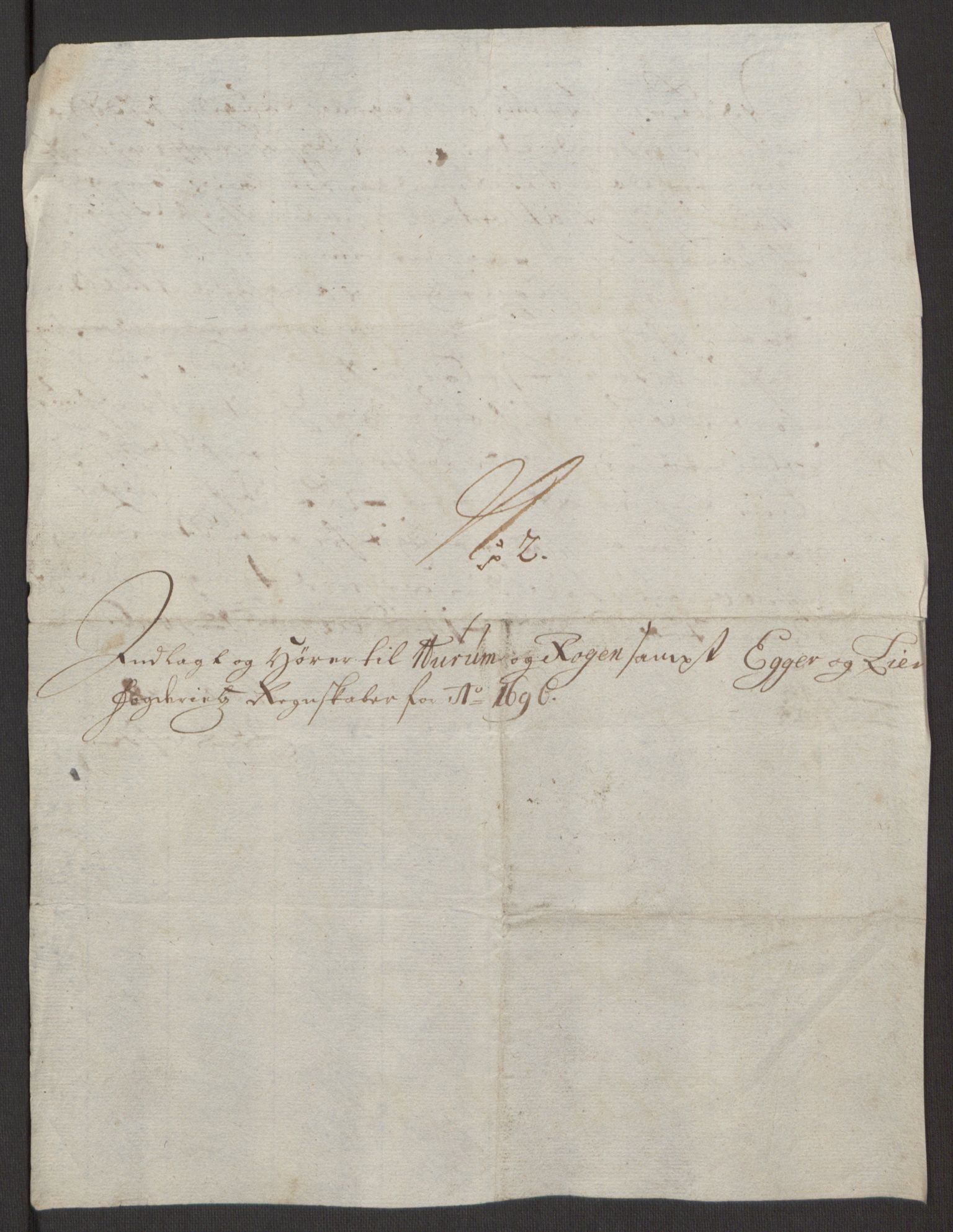 Rentekammeret inntil 1814, Reviderte regnskaper, Fogderegnskap, AV/RA-EA-4092/R30/L1694: Fogderegnskap Hurum, Røyken, Eiker og Lier, 1694-1696, p. 322