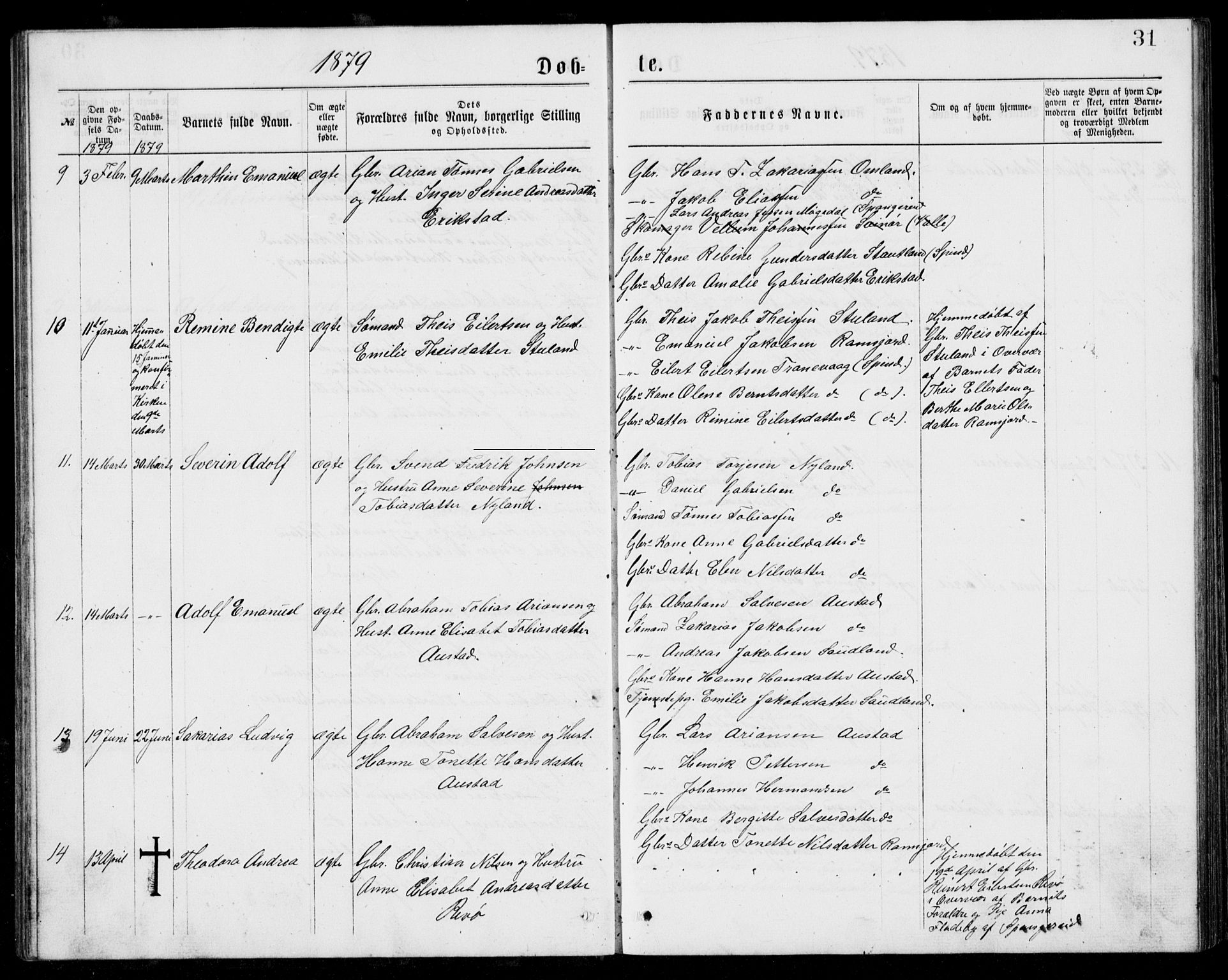 Lyngdal sokneprestkontor, AV/SAK-1111-0029/F/Fb/Fba/L0002: Parish register (copy) no. B 2, 1876-1886, p. 31