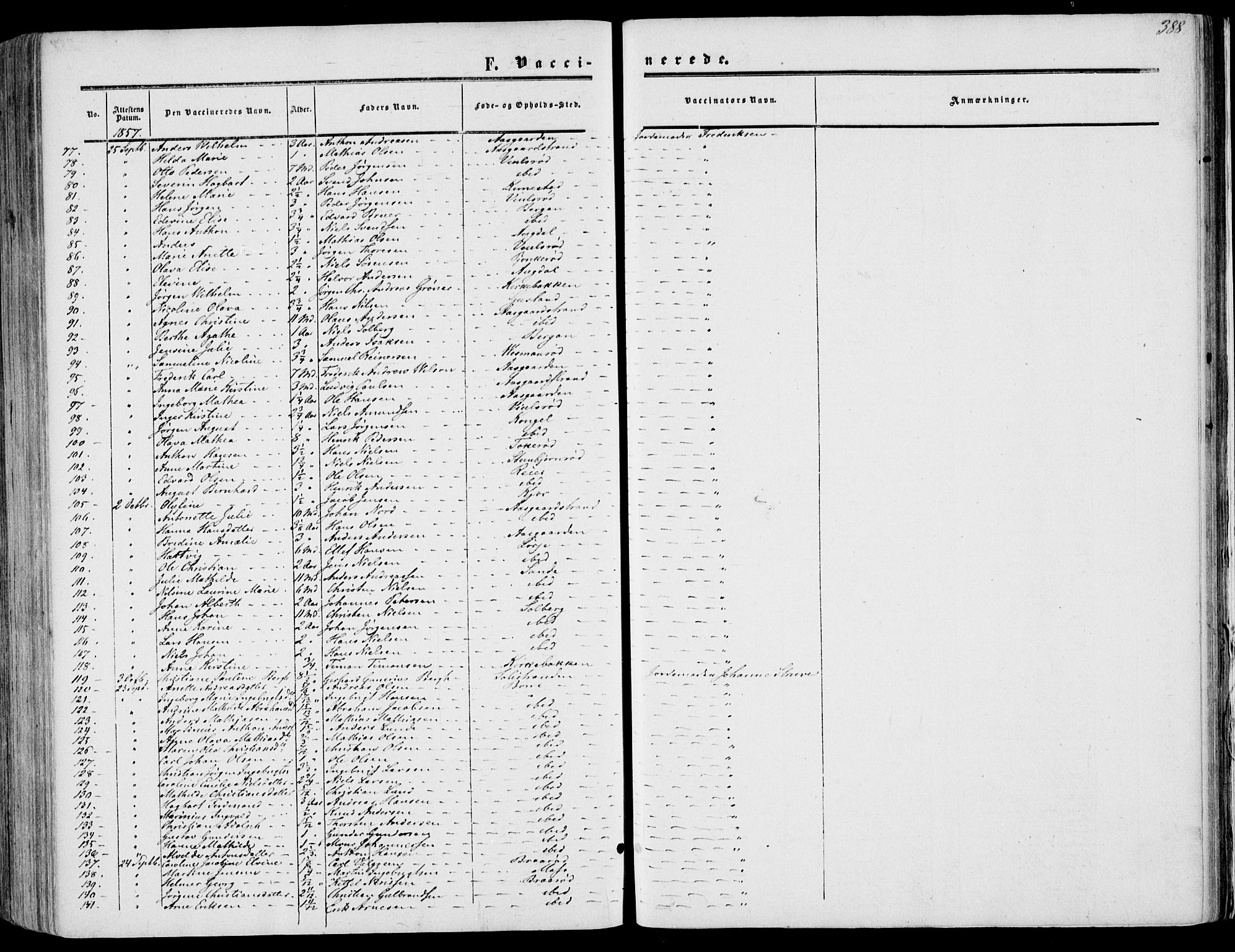 Borre kirkebøker, AV/SAKO-A-338/F/Fa/L0006: Parish register (official) no. I 6, 1852-1862, p. 388