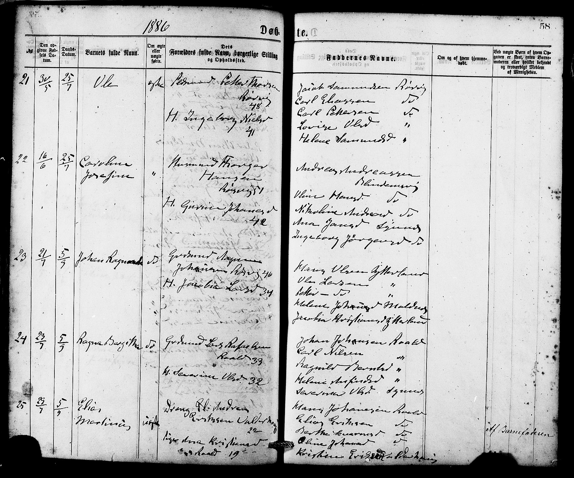 Ministerialprotokoller, klokkerbøker og fødselsregistre - Møre og Romsdal, AV/SAT-A-1454/537/L0519: Parish register (official) no. 537A03, 1876-1889, p. 58