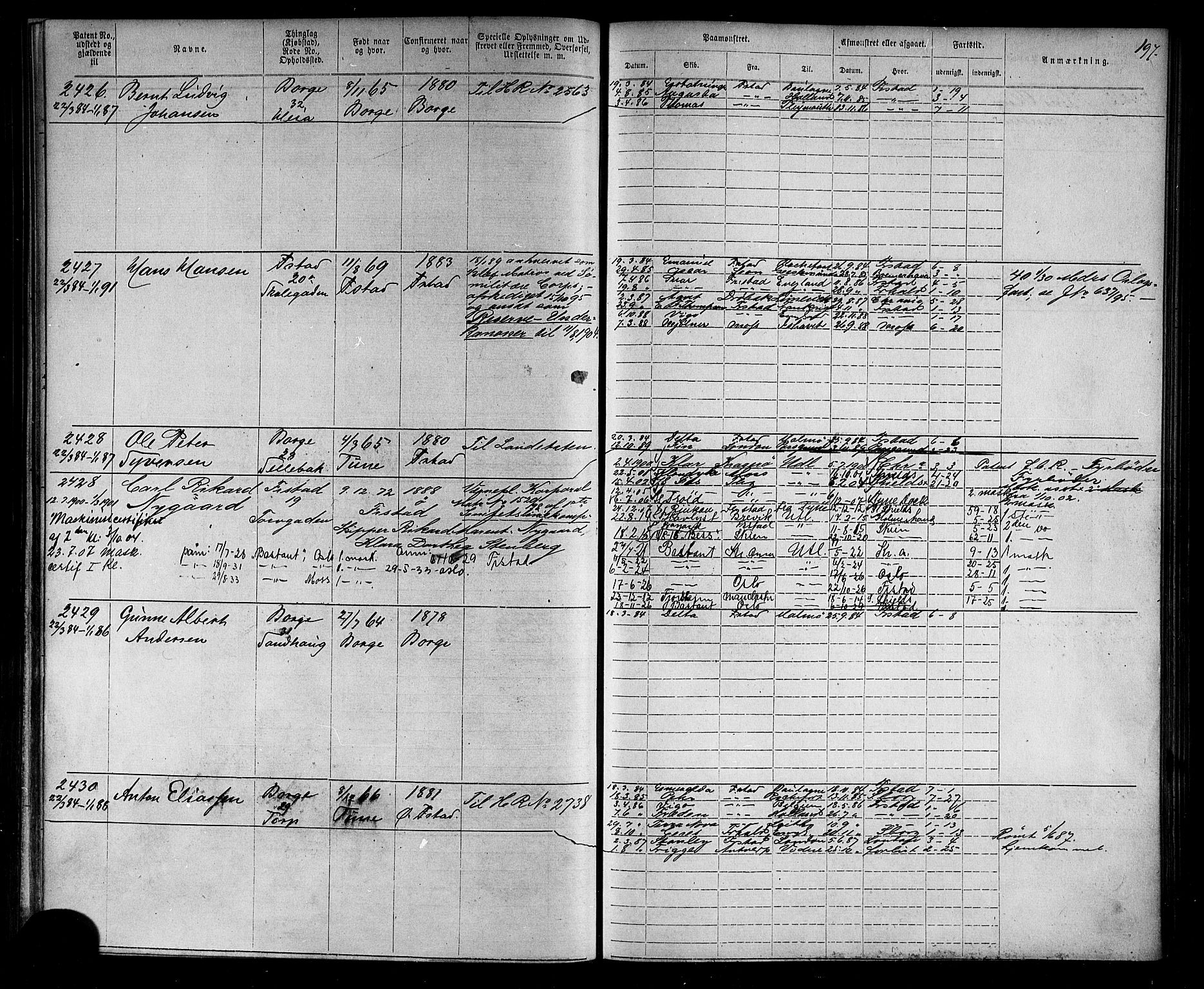 Fredrikstad mønstringskontor, AV/SAO-A-10569b/F/Fc/Fca/L0004: Annotasjonsrulle, 1885-1893, p. 201