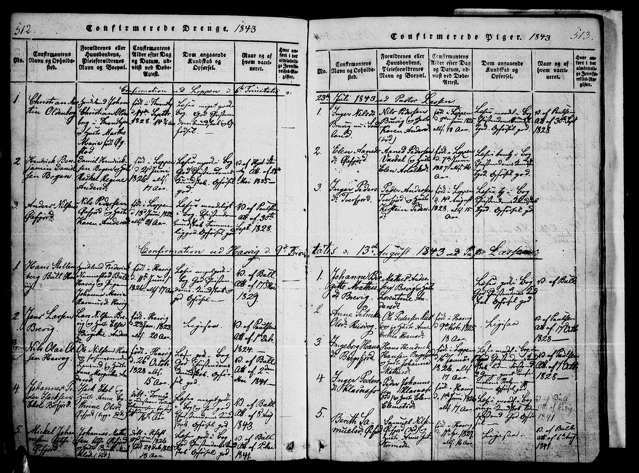 Loppa sokneprestkontor, SATØ/S-1339/H/Ha/L0003kirke: Parish register (official) no. 3, 1820-1848, p. 512-513