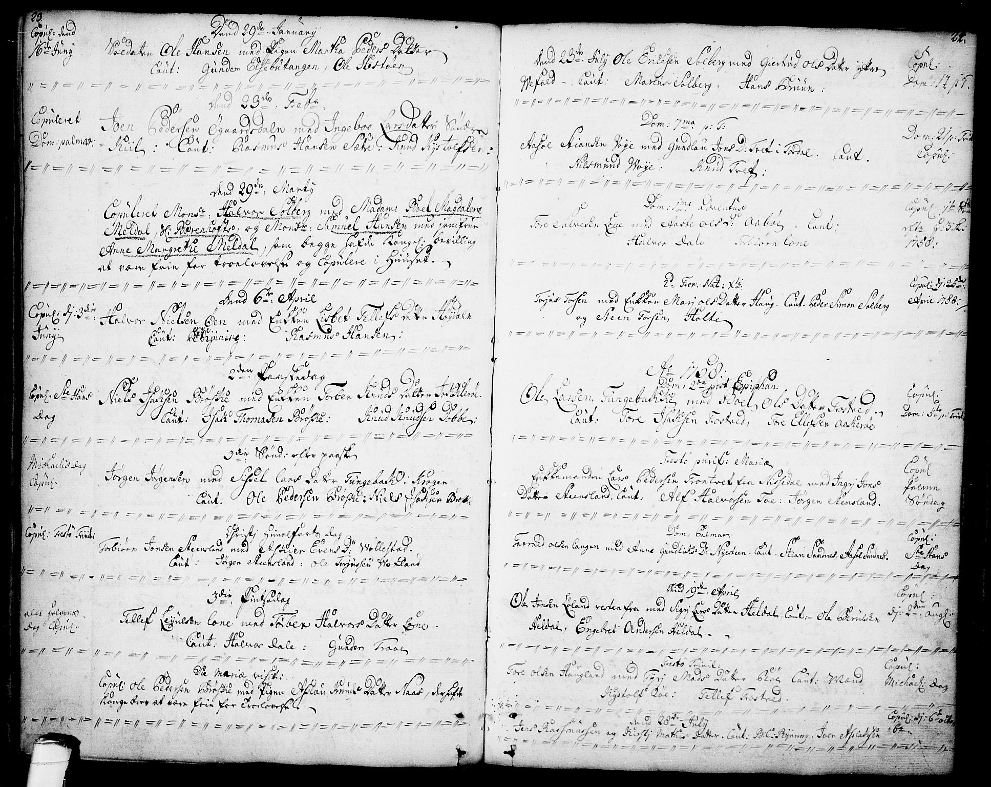 Drangedal kirkebøker, SAKO/A-258/F/Fa/L0001: Parish register (official) no. 1, 1697-1767, p. 23-24