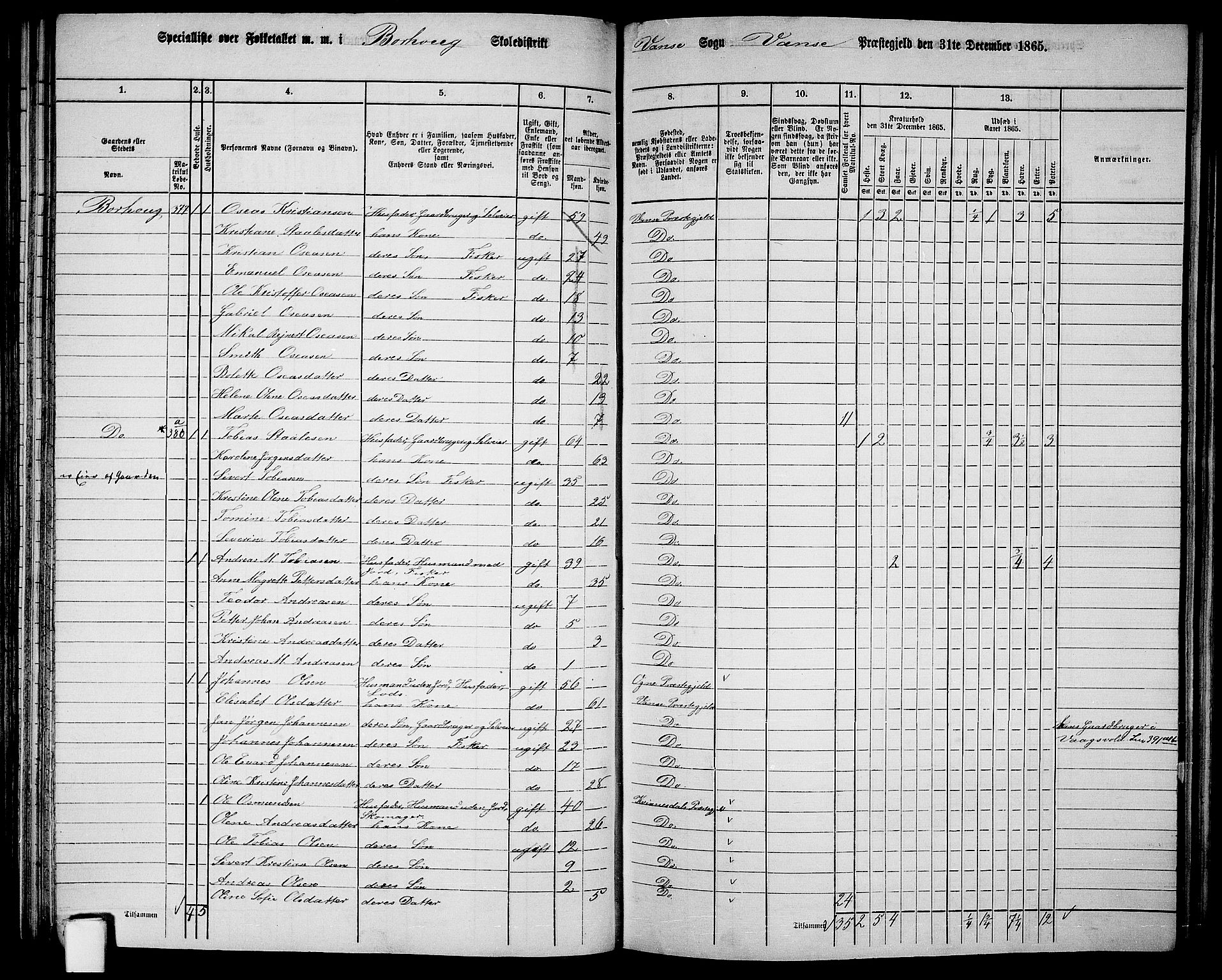 RA, 1865 census for Vanse/Vanse og Farsund, 1865, p. 126