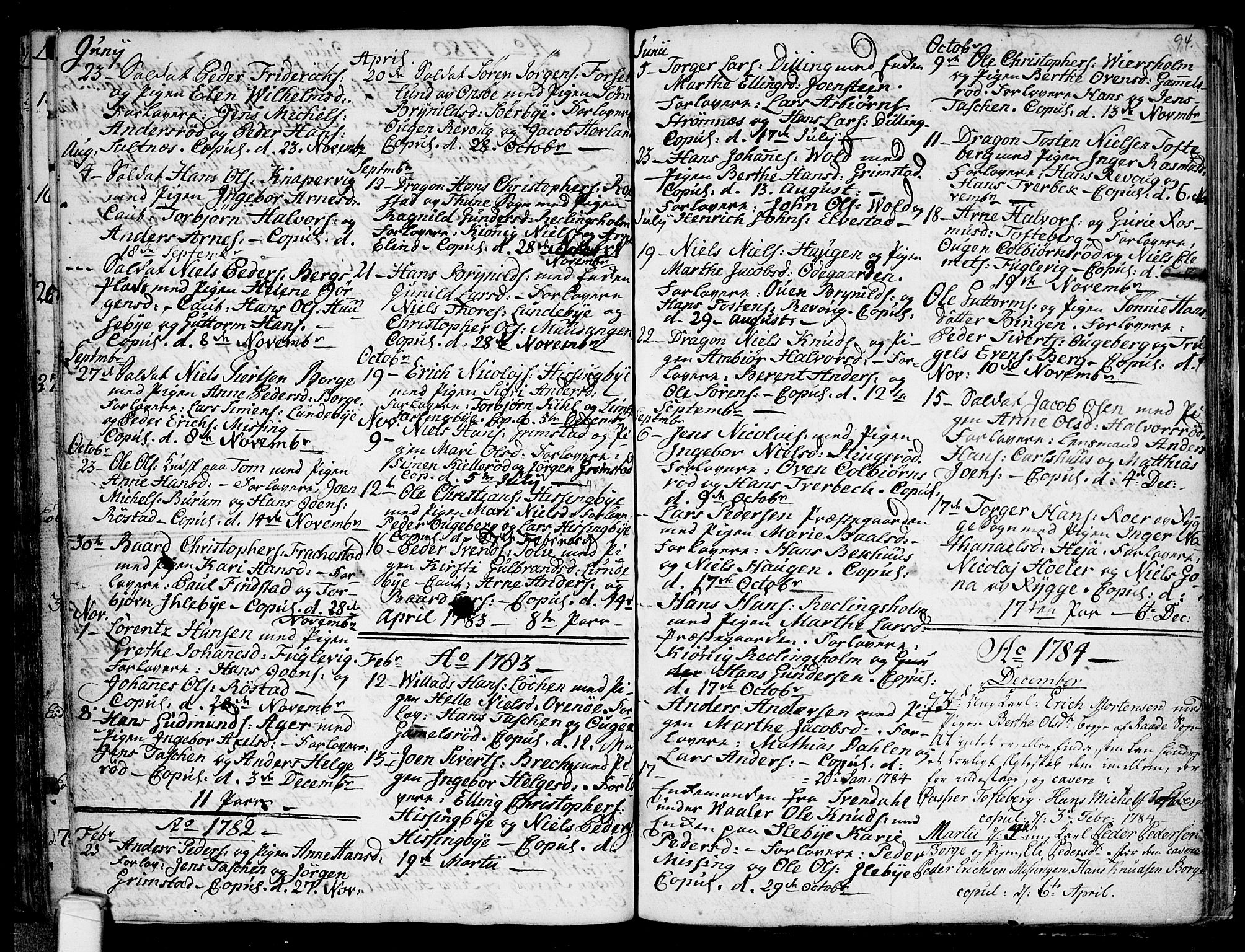 Råde prestekontor kirkebøker, AV/SAO-A-2009/F/Fa/L0002: Parish register (official) no. 2, 1762-1806, p. 94