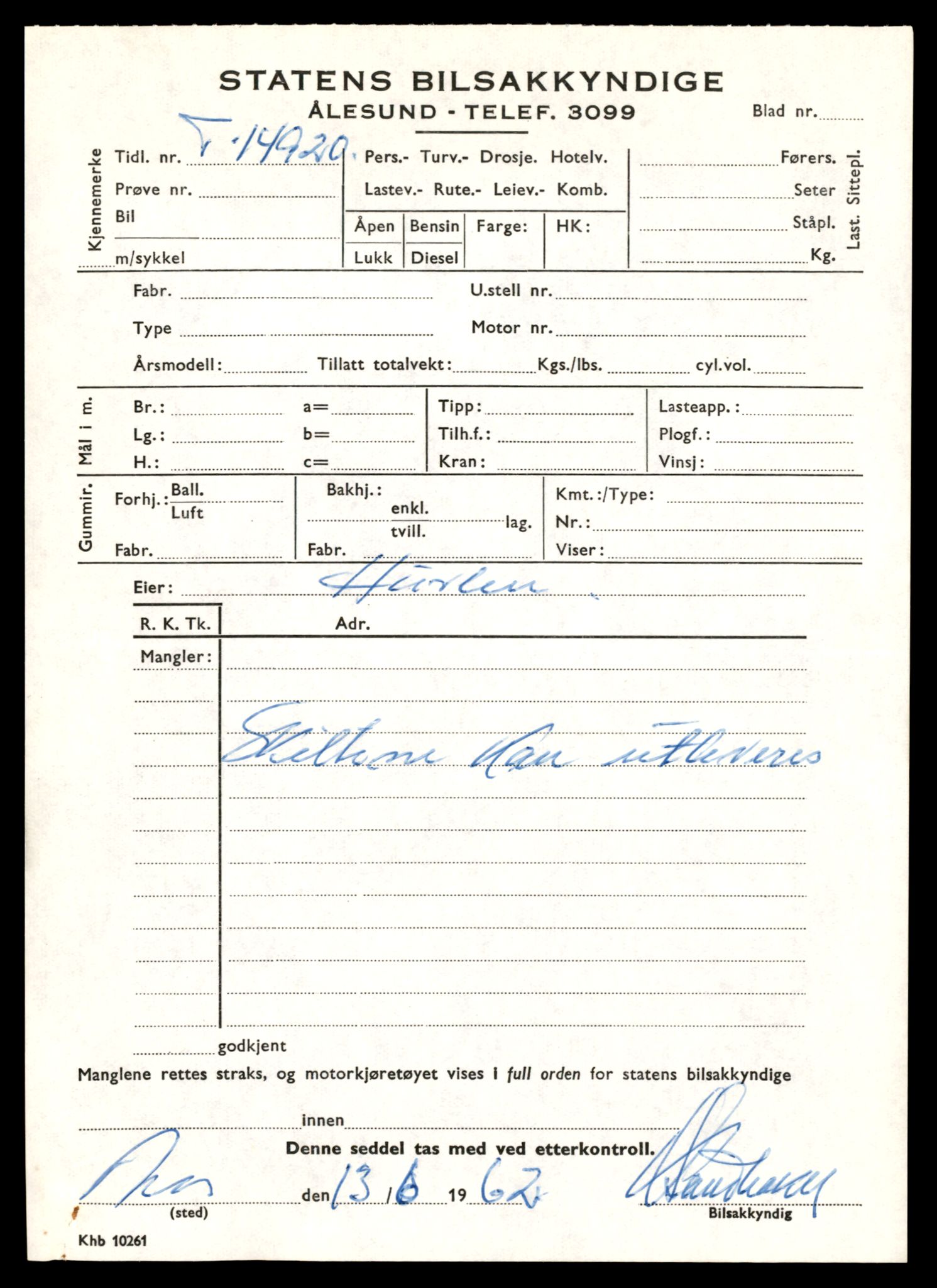 Møre og Romsdal vegkontor - Ålesund trafikkstasjon, AV/SAT-A-4099/F/Fe/L0049: Registreringskort for kjøretøy T 14864 - T 18613, 1927-1998, p. 1311