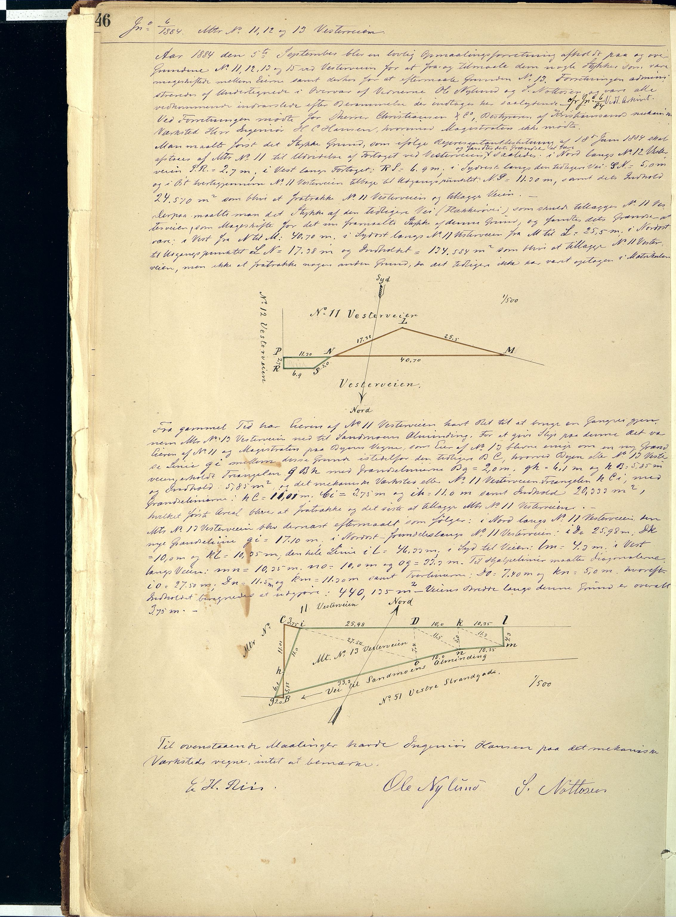 Kristiansand By - Magistraten, ARKSOR/1001KG122/I/Ic/L0008: Grunnmålingsprotokoll nr.6 (d), 1884-1908