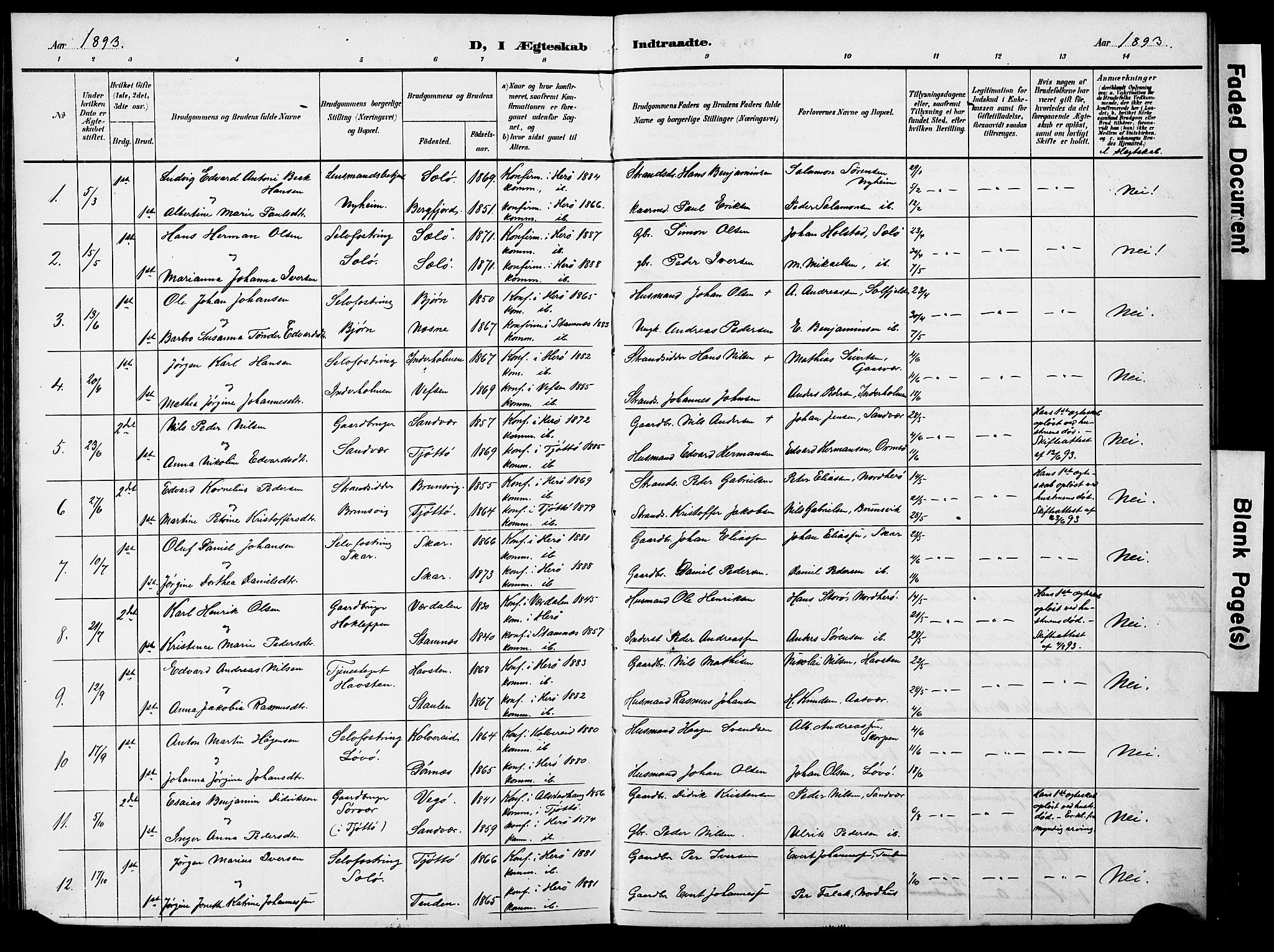 Ministerialprotokoller, klokkerbøker og fødselsregistre - Nordland, AV/SAT-A-1459/834/L0514: Parish register (copy) no. 834C05, 1893-1901