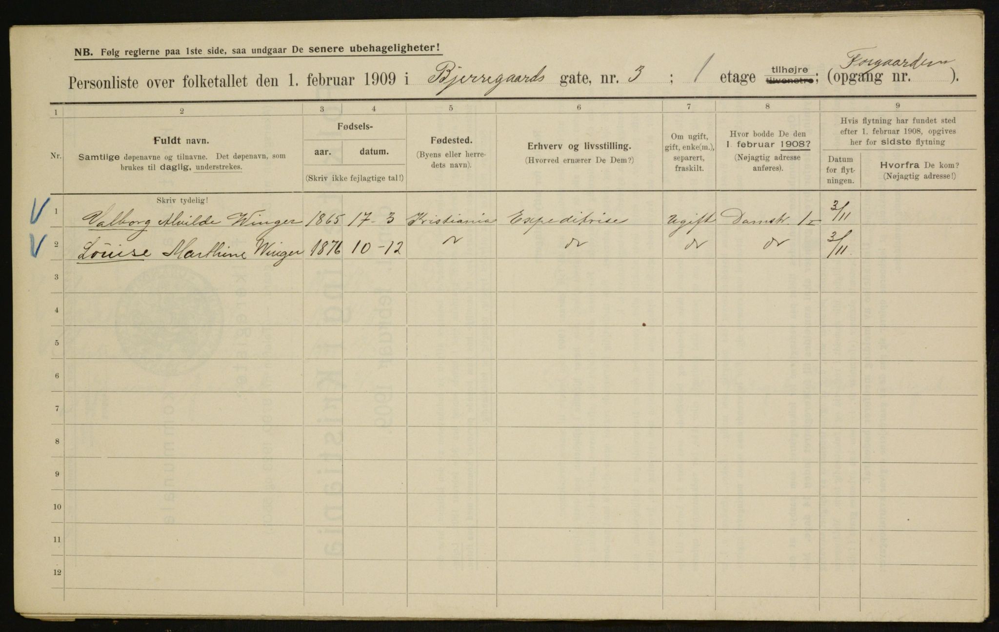 OBA, Municipal Census 1909 for Kristiania, 1909, p. 5131
