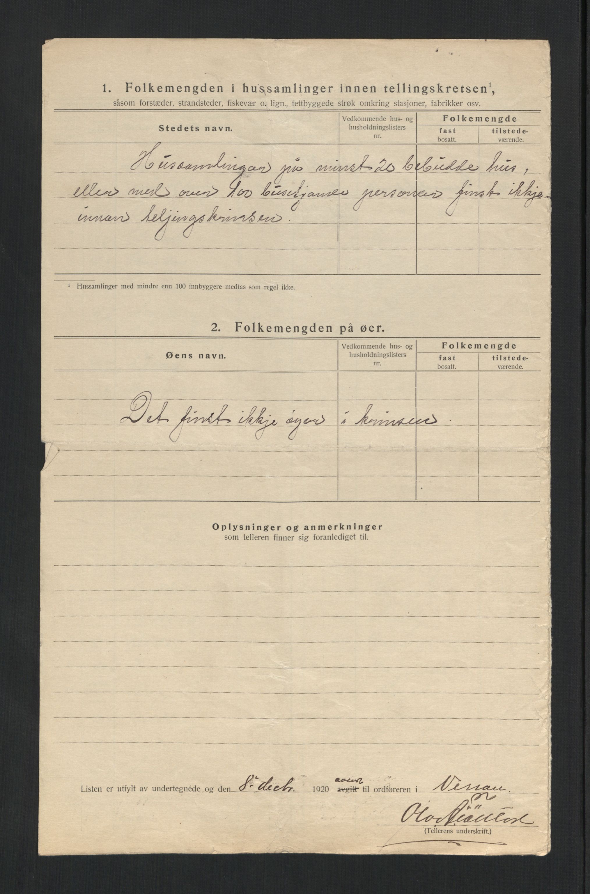 SAT, 1920 census for Verran, 1920, p. 11