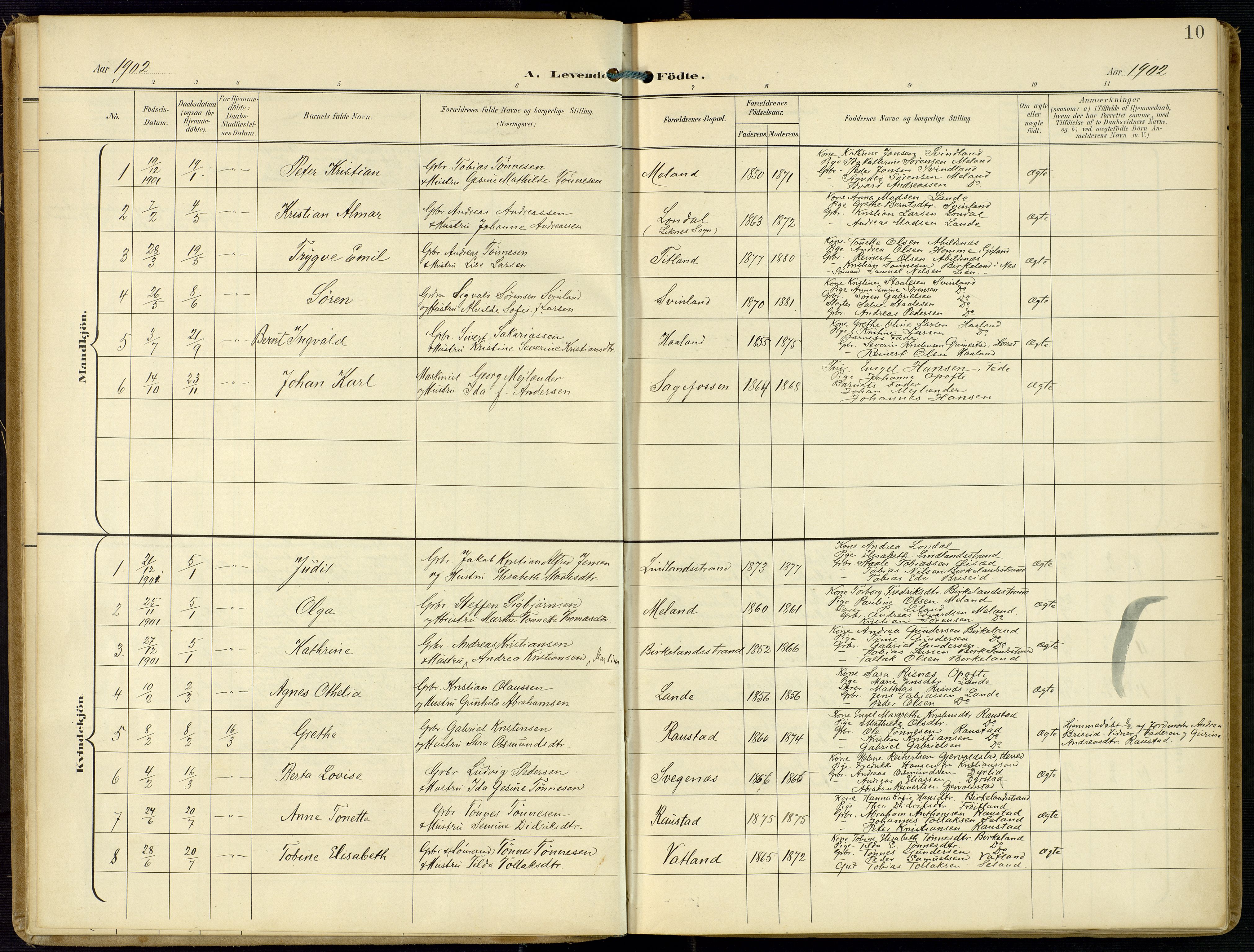 Kvinesdal sokneprestkontor, SAK/1111-0026/F/Fa/Faa/L0005: Parish register (official) no. A 5, 1898-1915, p. 10