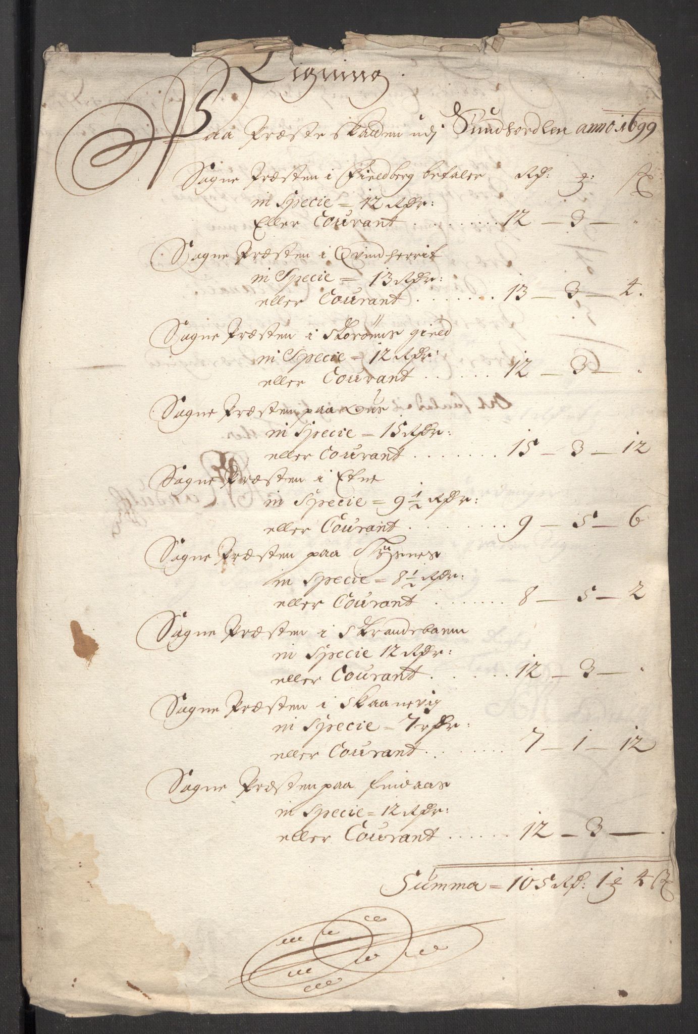 Rentekammeret inntil 1814, Reviderte regnskaper, Fogderegnskap, AV/RA-EA-4092/R48/L2978: Fogderegnskap Sunnhordland og Hardanger, 1699, p. 141