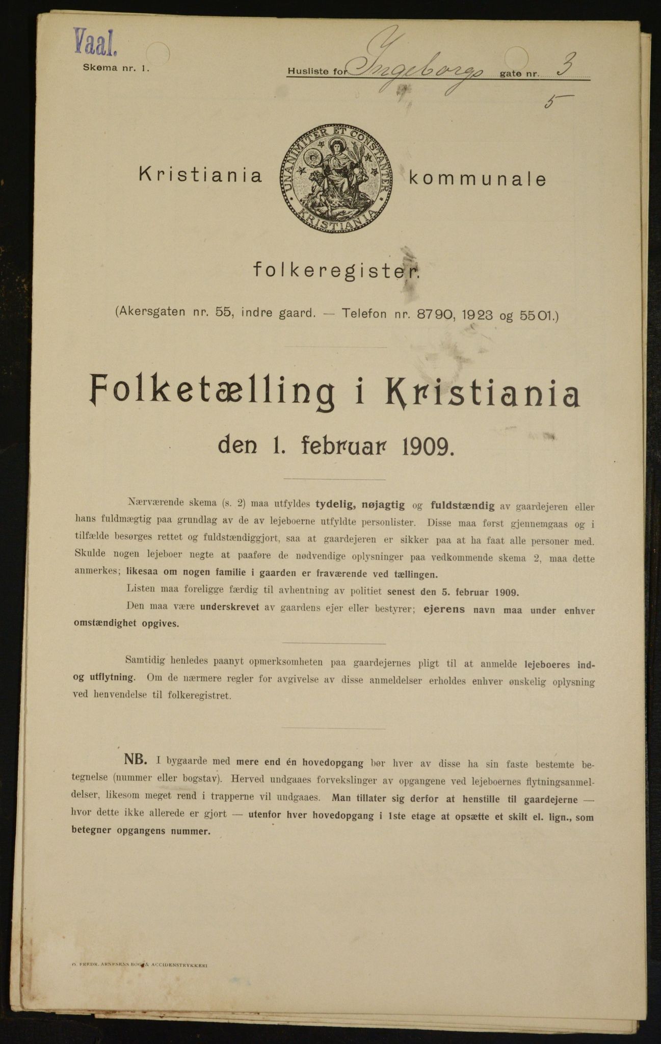 OBA, Municipal Census 1909 for Kristiania, 1909, p. 39959