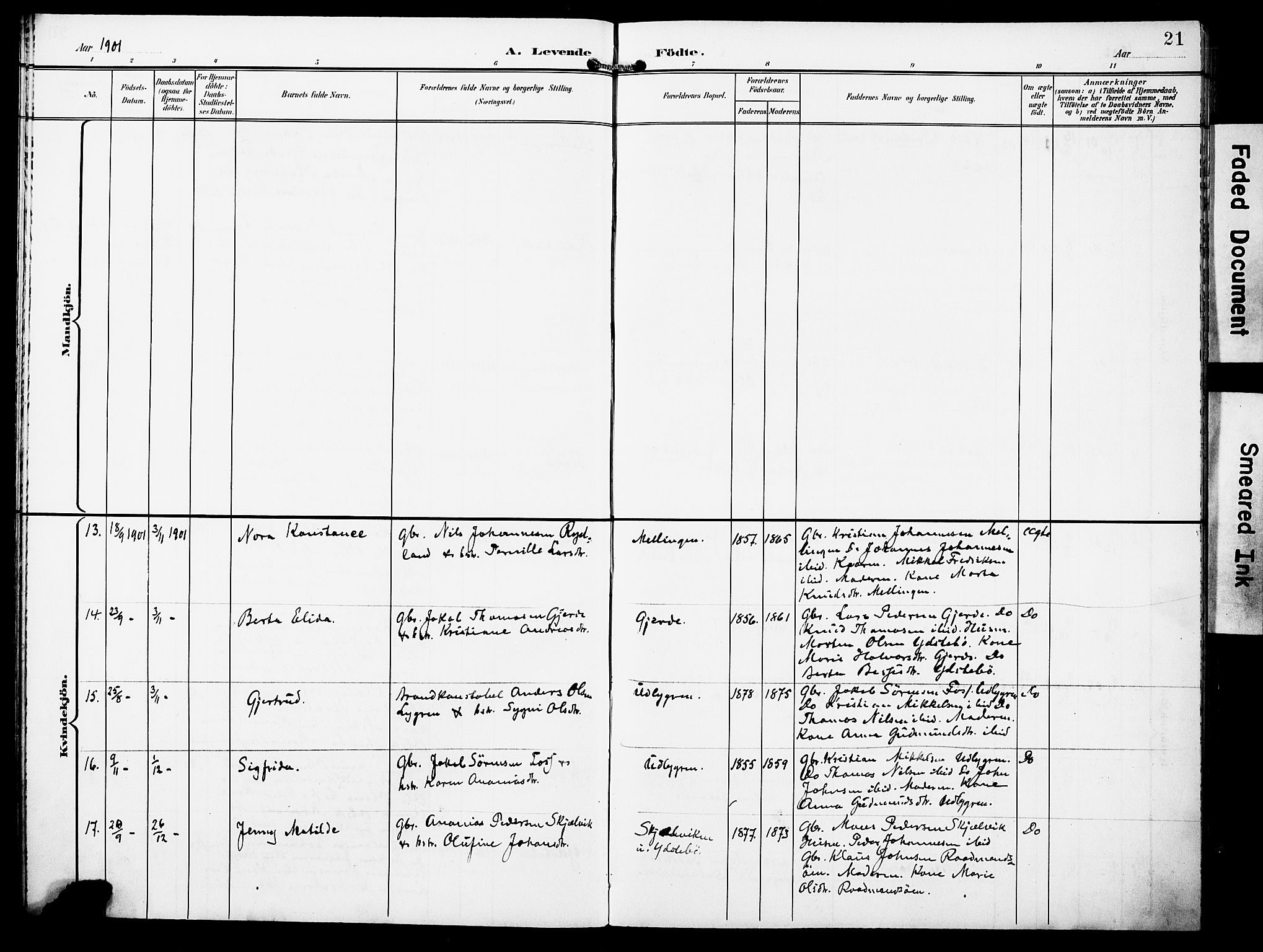 Lindås Sokneprestembete, AV/SAB-A-76701/H/Haa/Haae/L0002: Parish register (official) no. E 2, 1897-1912, p. 21