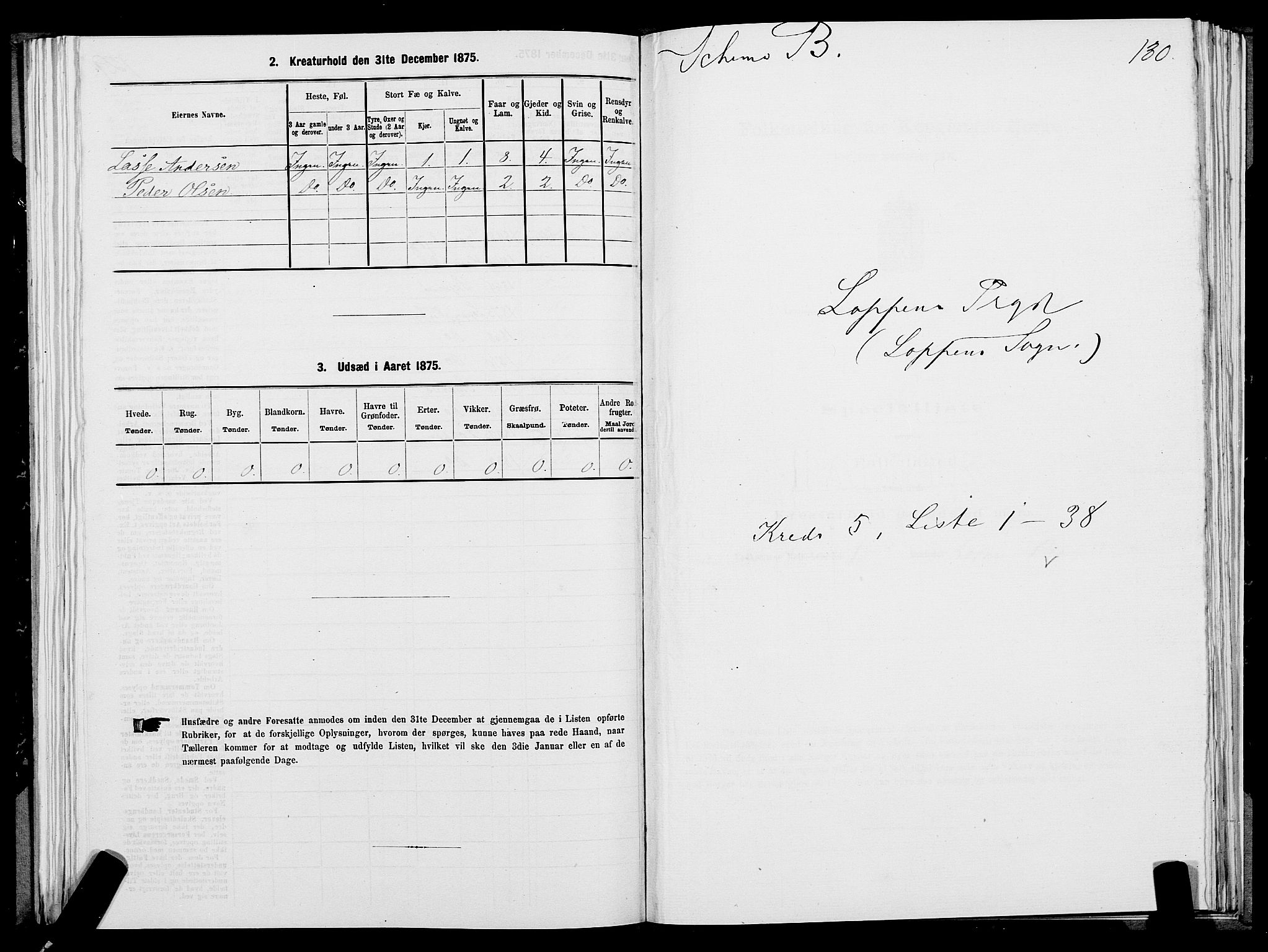SATØ, 1875 census for 2014P Loppa, 1875, p. 2130