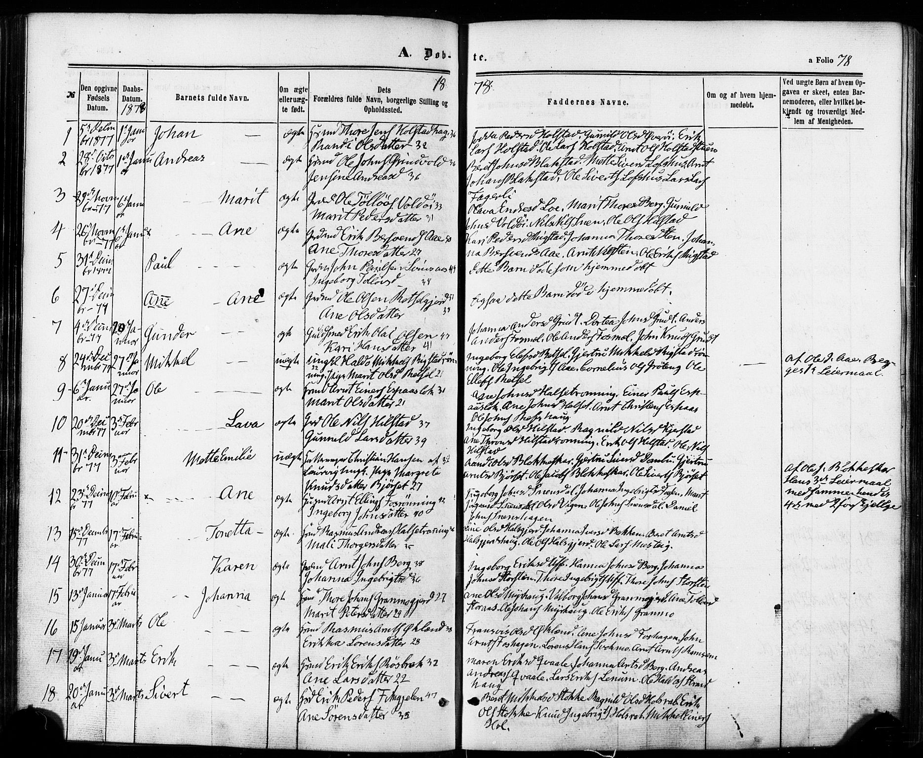 Ministerialprotokoller, klokkerbøker og fødselsregistre - Sør-Trøndelag, SAT/A-1456/672/L0856: Parish register (official) no. 672A08, 1861-1881, p. 78