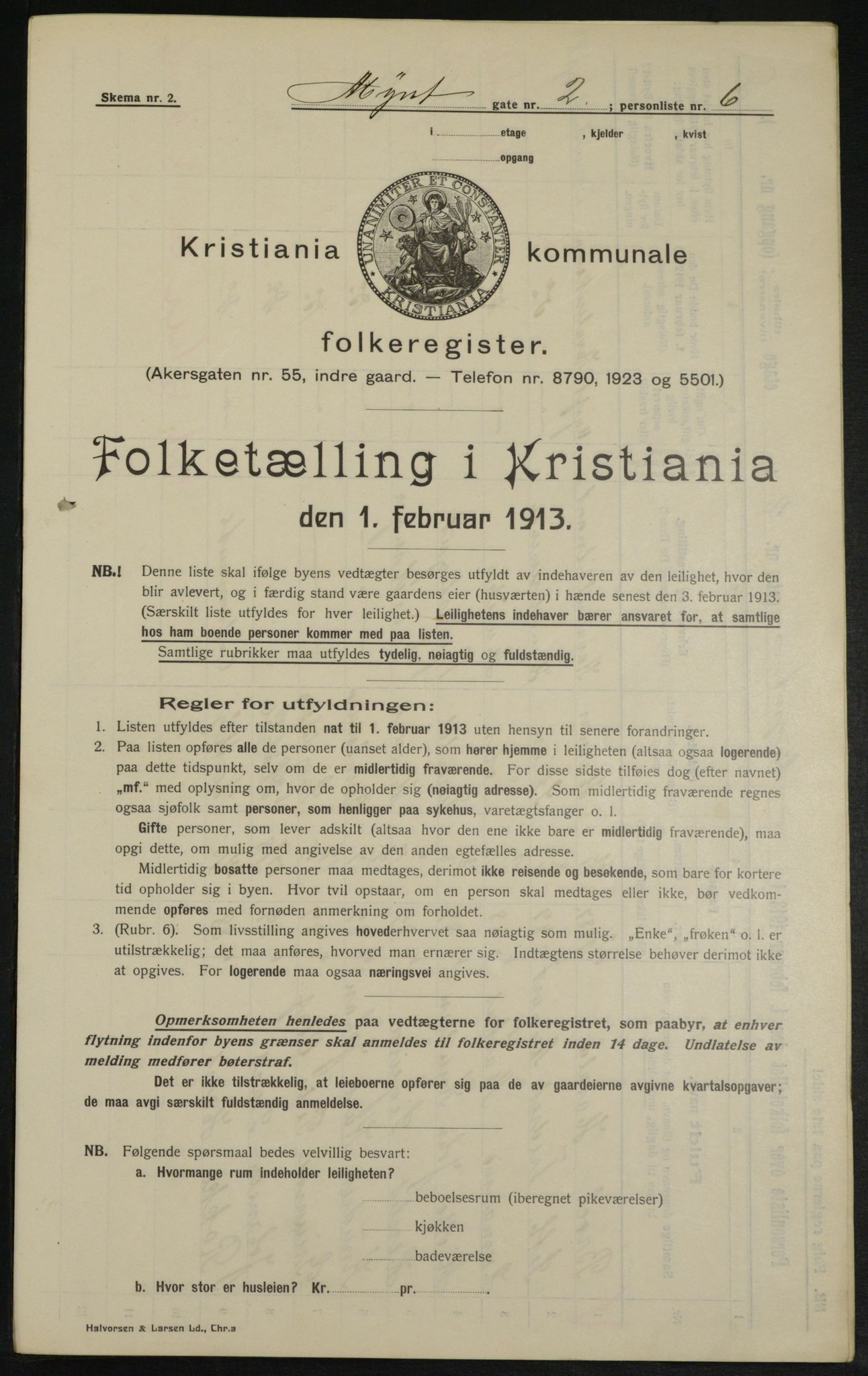 OBA, Municipal Census 1913 for Kristiania, 1913, p. 68294