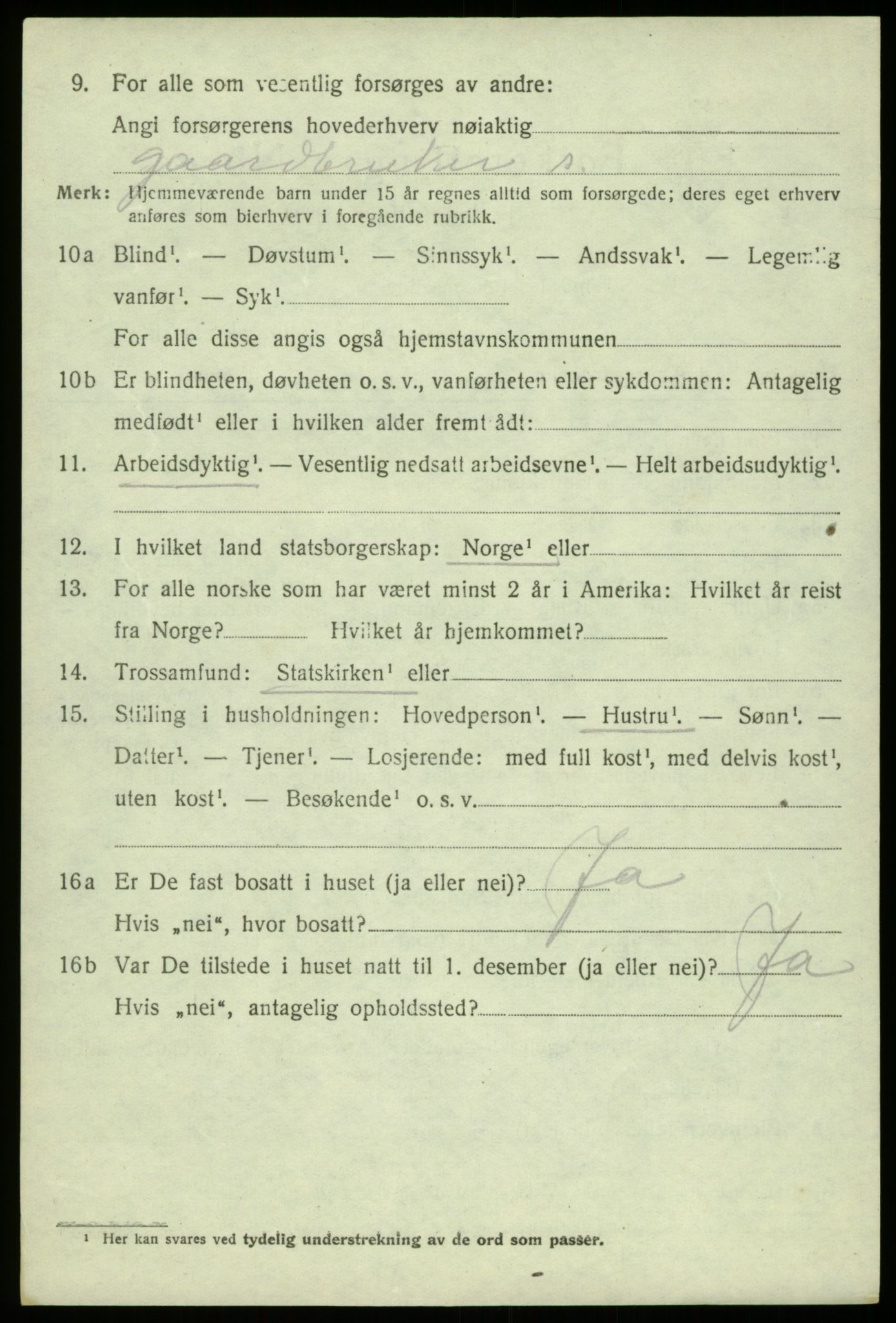 SAB, 1920 census for Fjell, 1920, p. 5957