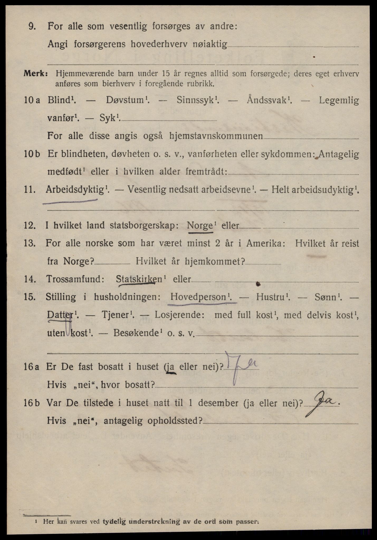 SAT, 1920 census for Kristiansund, 1920, p. 14920