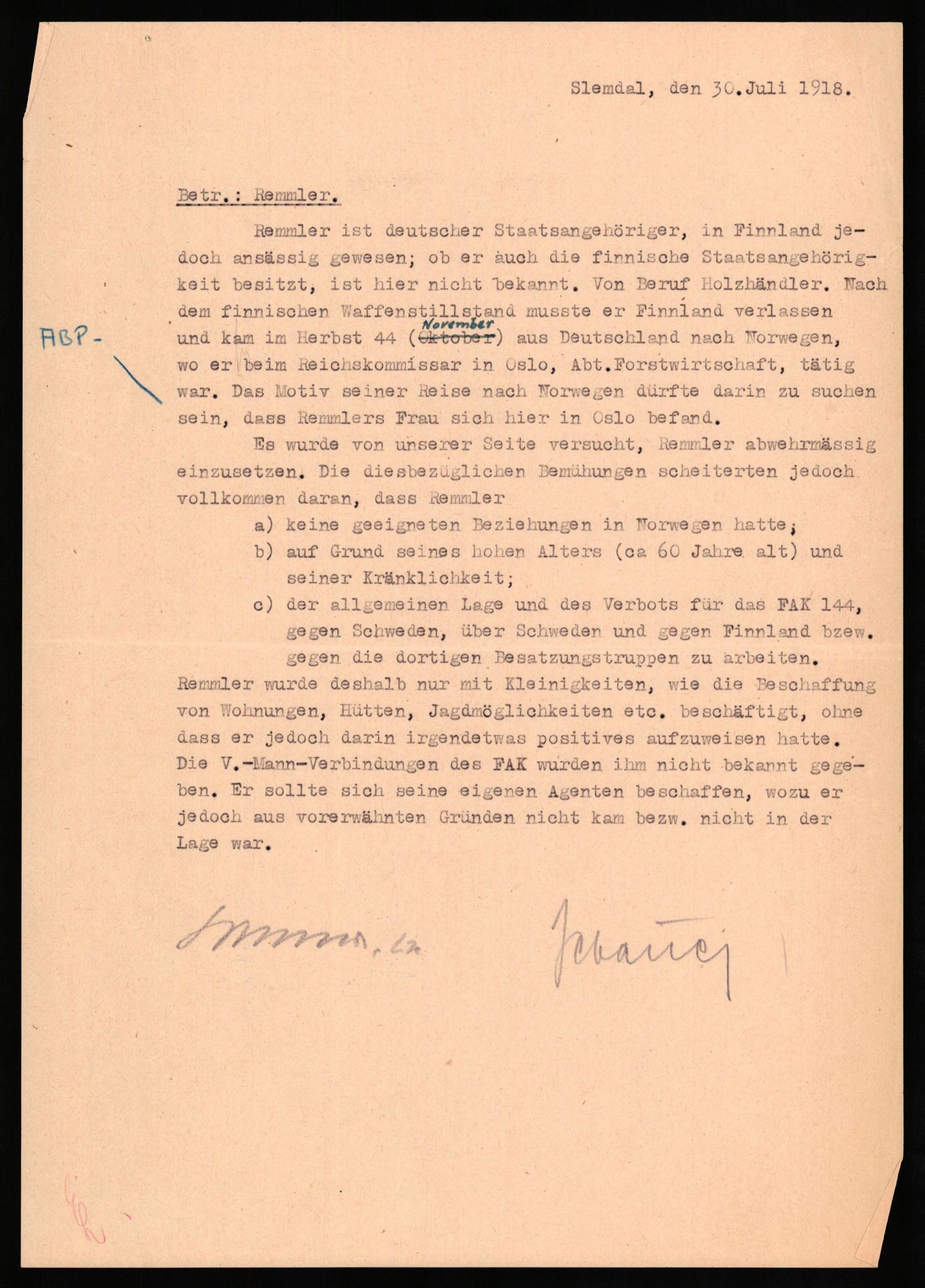 Forsvaret, Forsvarets overkommando II, AV/RA-RAFA-3915/D/Db/L0027: CI Questionaires. Tyske okkupasjonsstyrker i Norge. Tyskere., 1945-1946, p. 229