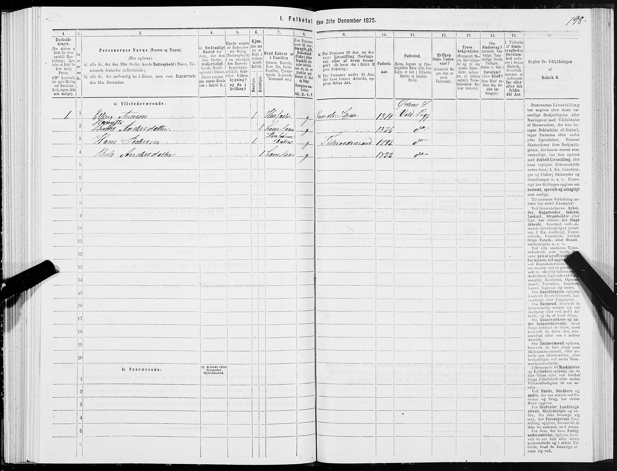 SAT, 1875 census for 1519P Volda, 1875, p. 2198