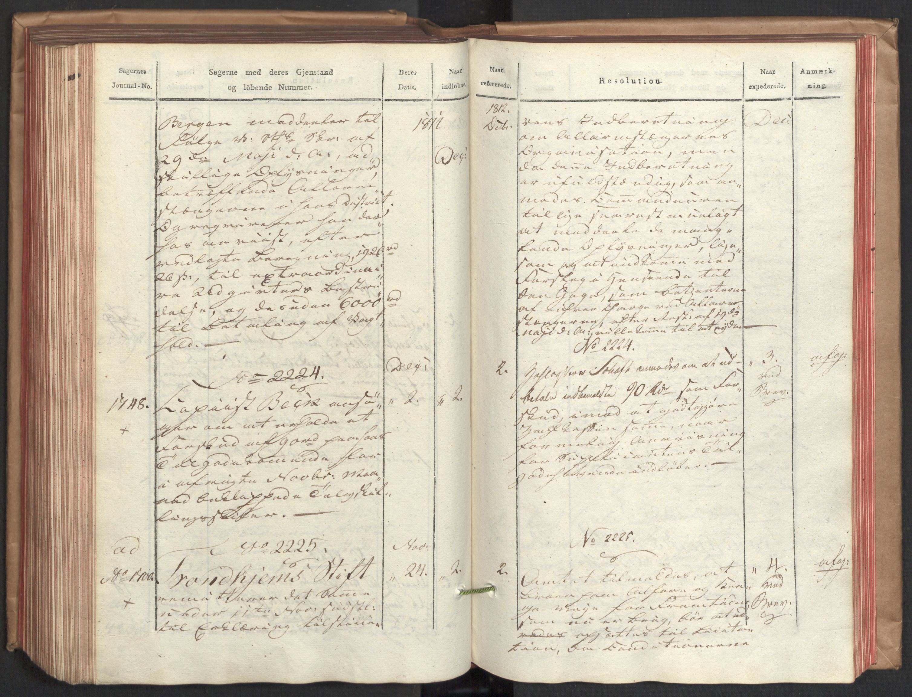 Stattholderembetet 1810-1814, 2. kontor (Kontor B), AV/RA-EA-5432/Ab/L0004: Referatprotokoll,  j.nr. 1449-1801,  l.nr. 1781-2289, 1812, p. 235