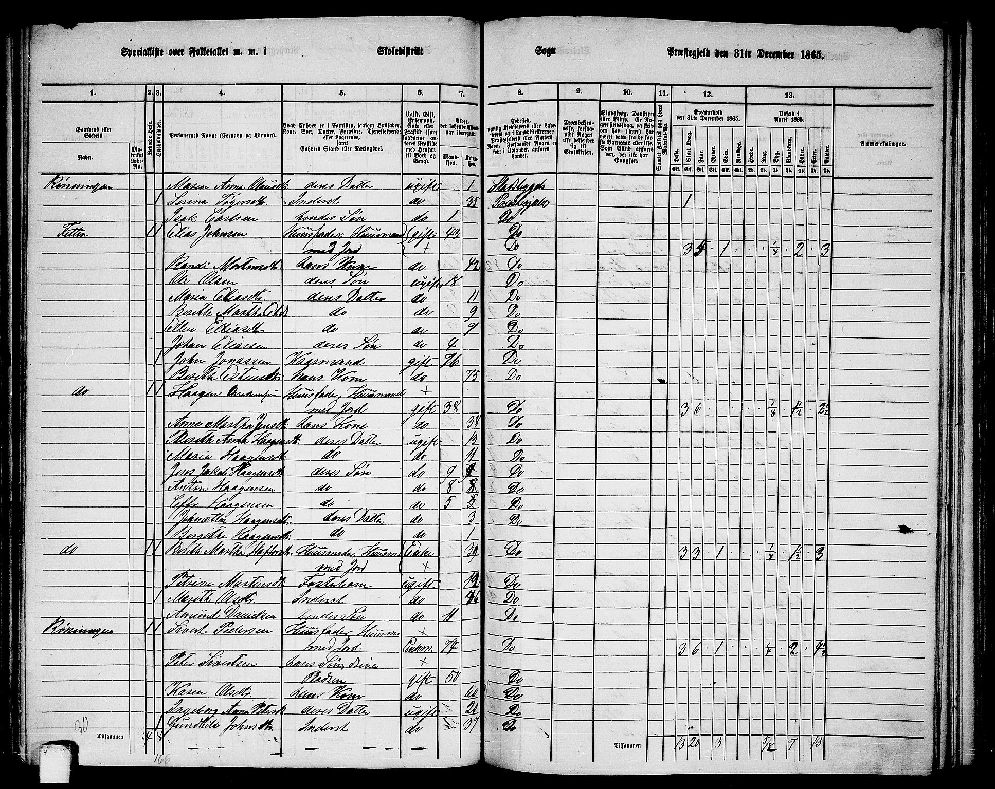 RA, 1865 census for Stadsbygd, 1865, p. 130