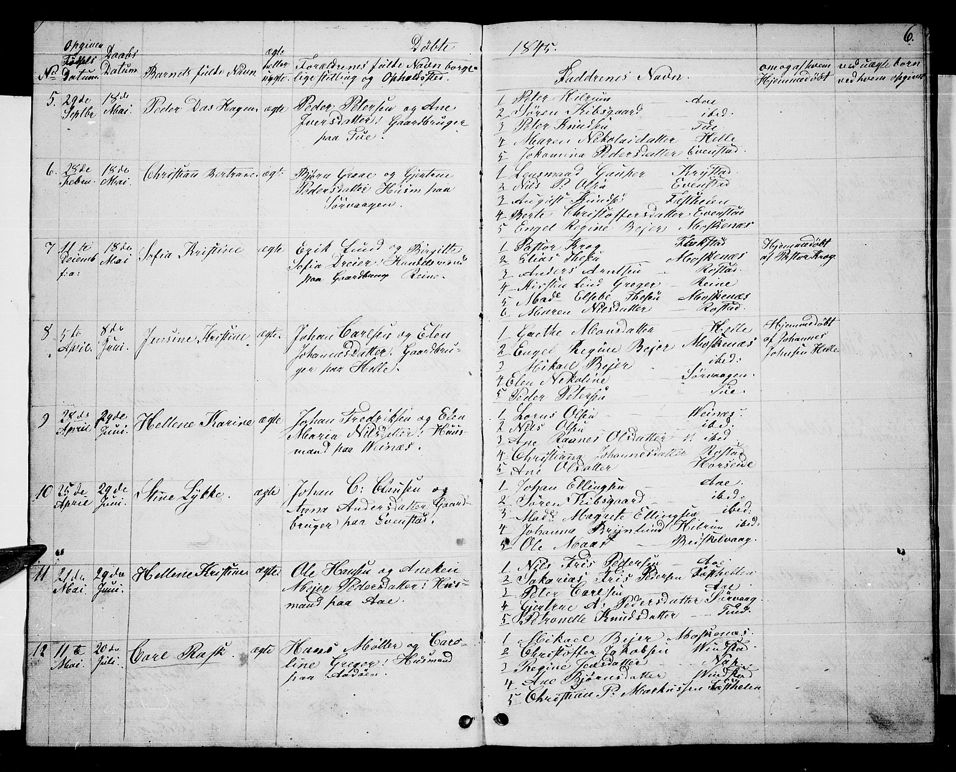 Ministerialprotokoller, klokkerbøker og fødselsregistre - Nordland, SAT/A-1459/886/L1224: Parish register (copy) no. 886C01, 1843-1873, p. 6