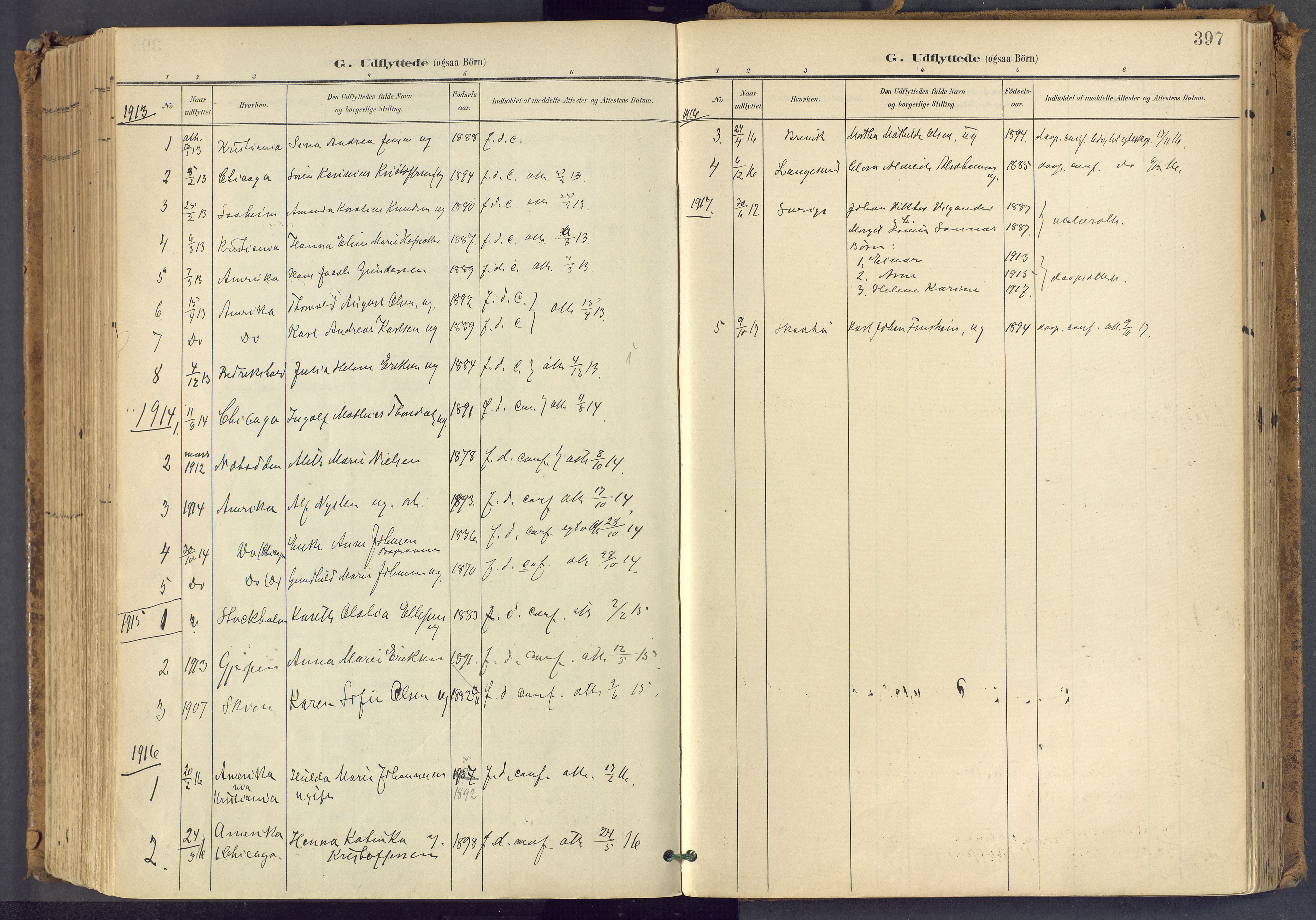 Bamble kirkebøker, SAKO/A-253/F/Fa/L0009: Parish register (official) no. I 9, 1901-1917, p. 397