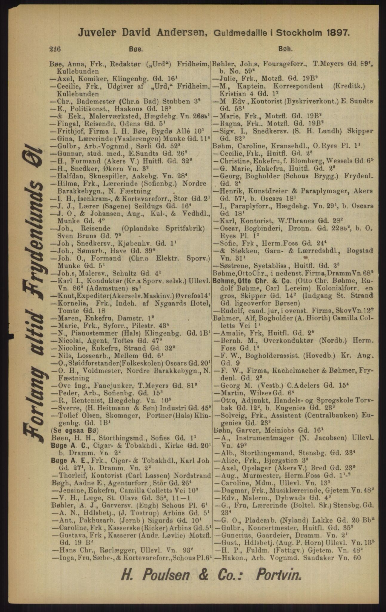 Kristiania/Oslo adressebok, PUBL/-, 1902, p. 236