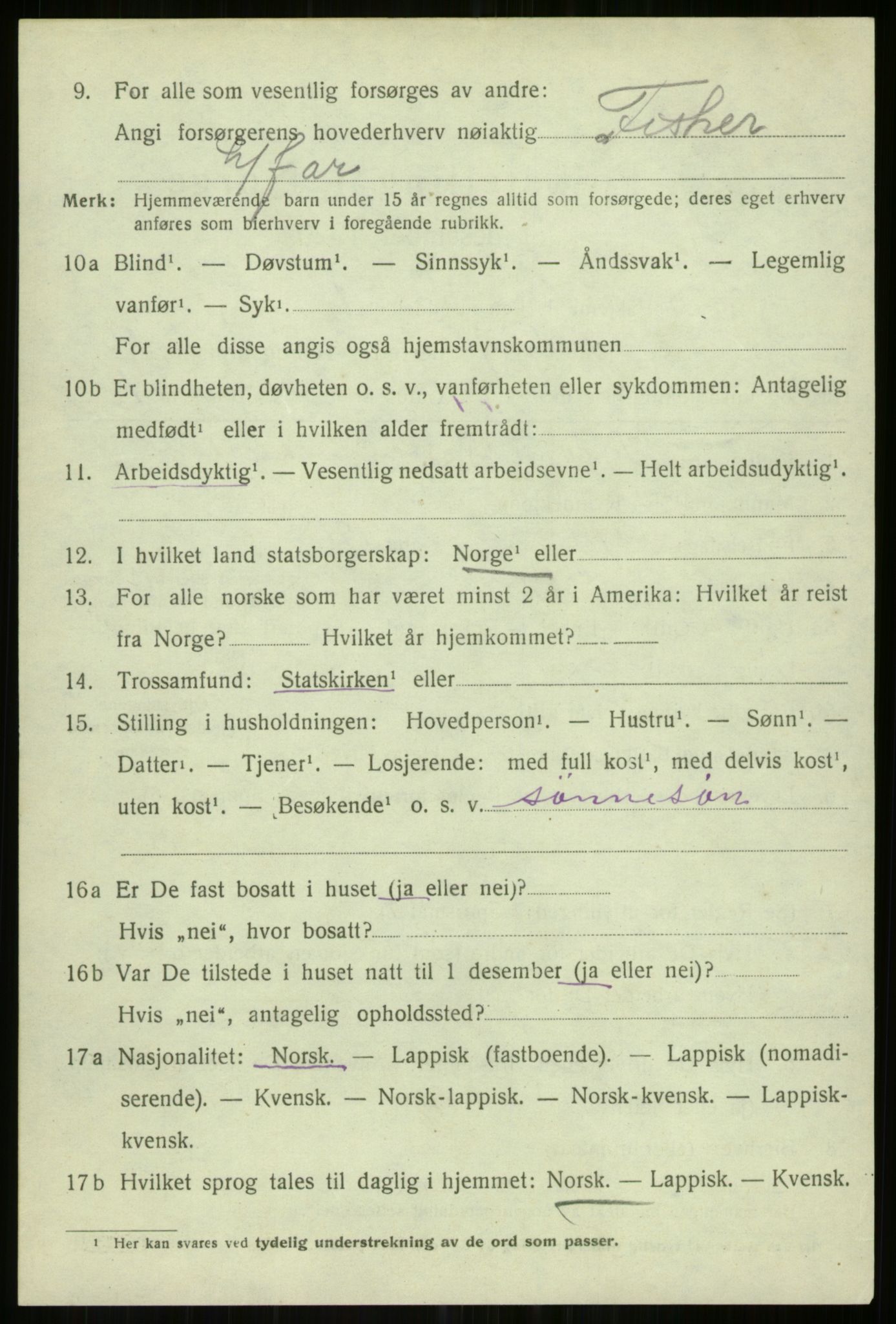 SATØ, 1920 census for Helgøy, 1920, p. 3220