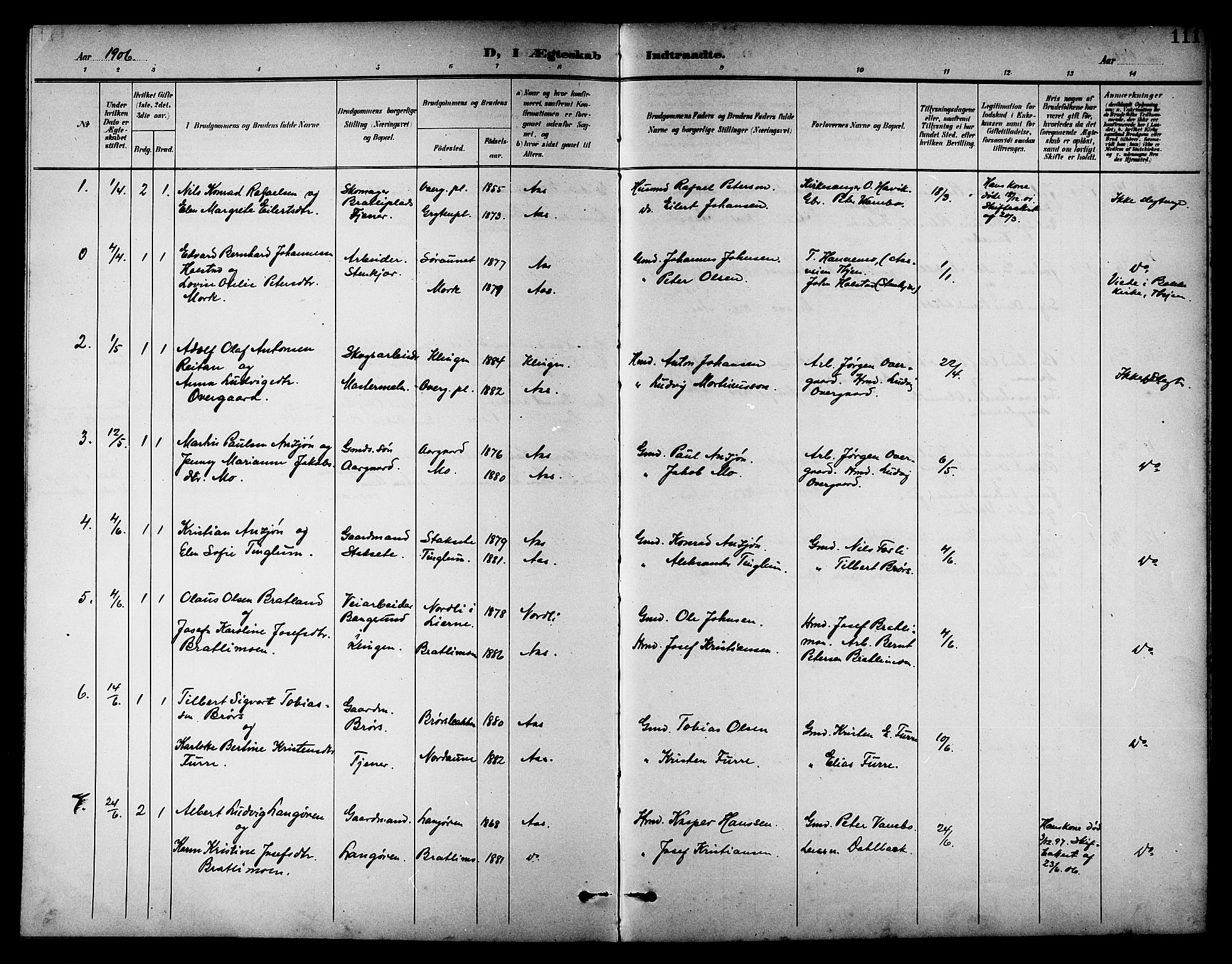 Ministerialprotokoller, klokkerbøker og fødselsregistre - Nord-Trøndelag, SAT/A-1458/742/L0412: Parish register (copy) no. 742C03, 1898-1910, p. 111